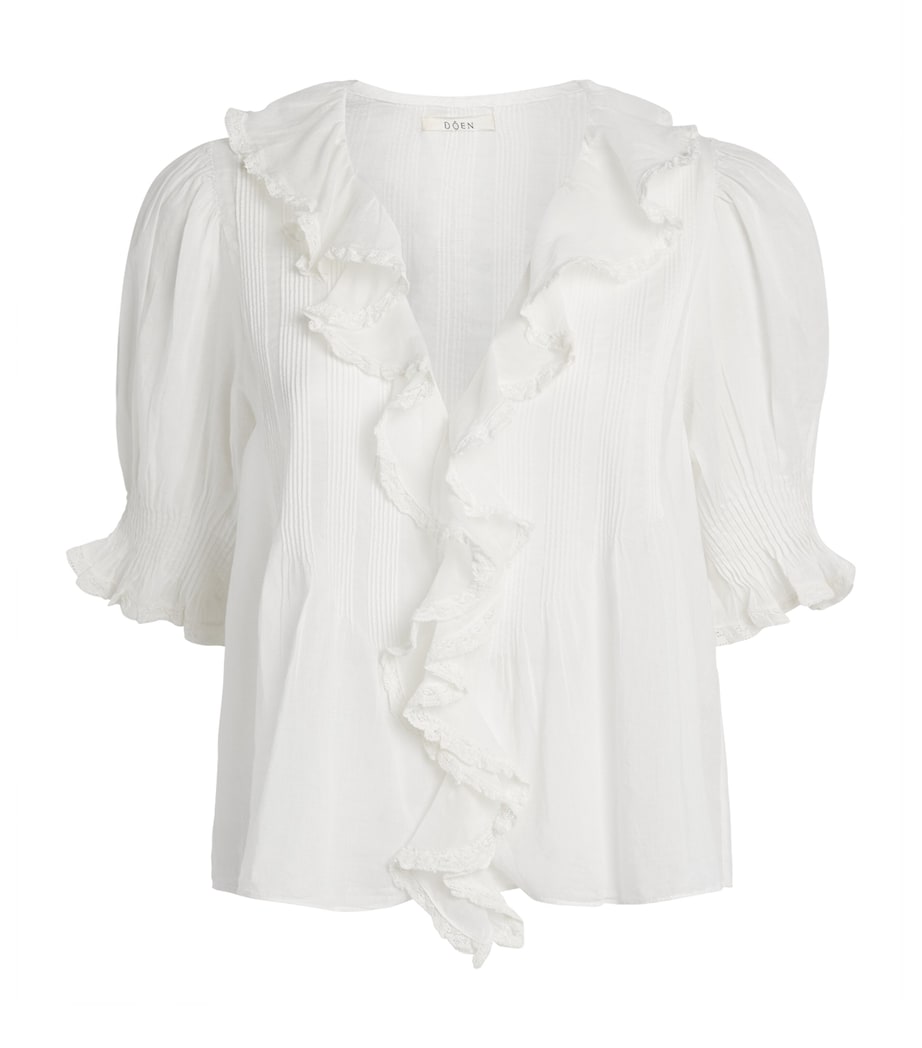 DÔEN Womens Organic Cotton Henri Blouse Salt Image 1