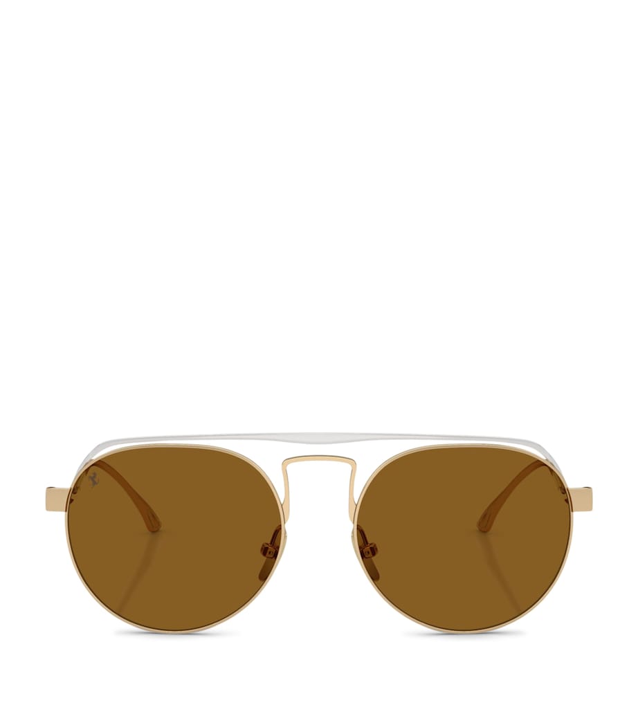 Ferrari Titanium Oval Sunglasses Yellow Image 1