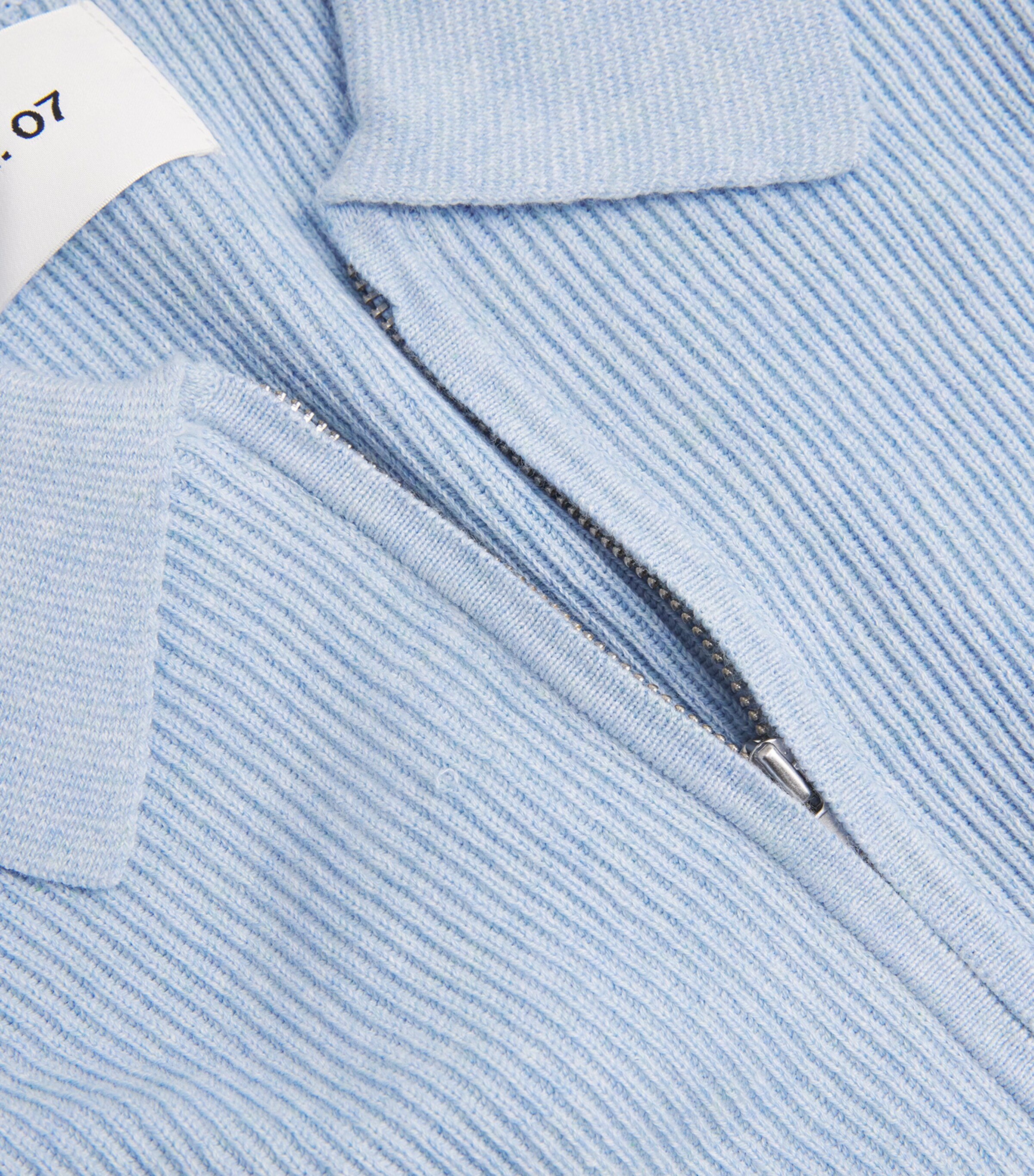 NN.07 Mens Organic Cotton Hansie Polo Sweater Cerulean Image 5