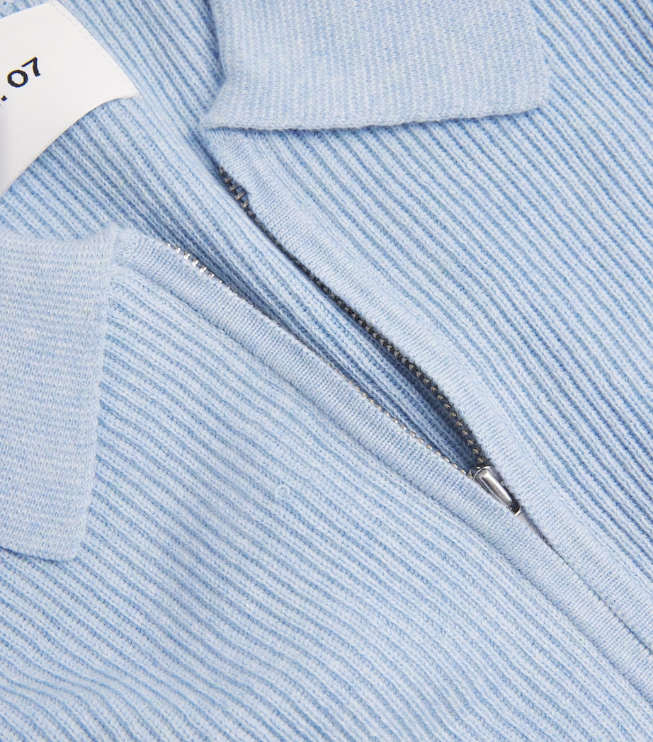 NN.07 Mens Organic Cotton Hansie Polo Sweater Cerulean Image 5