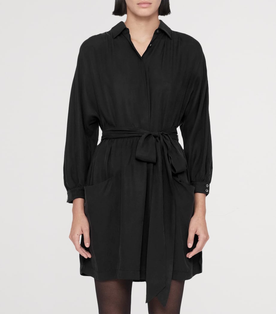 AllSaints Womens Noora Shirt Dress Washed Black Image 3