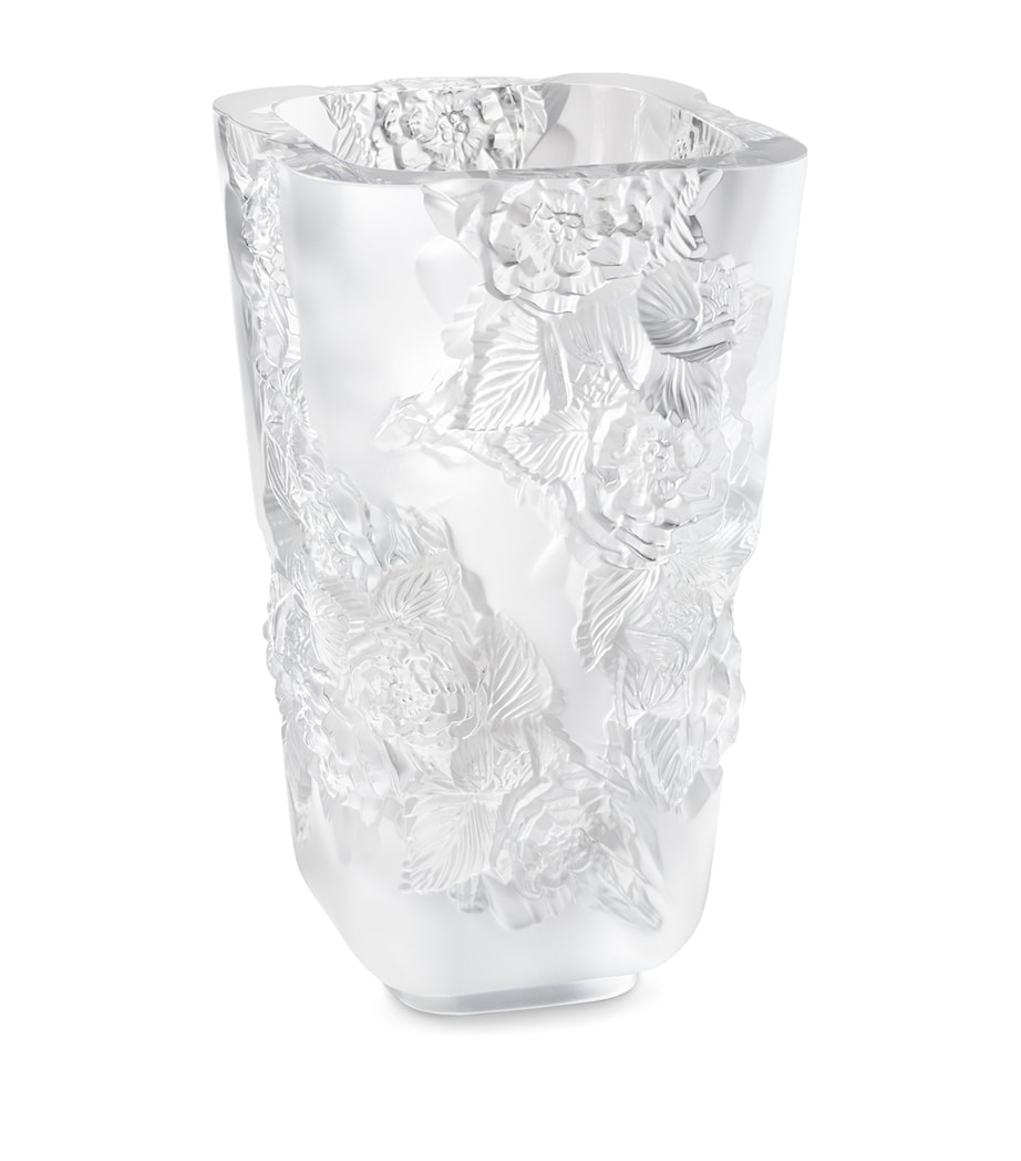 Large Crystal Pivoines Vase (35cm) INCOLORE Image 1