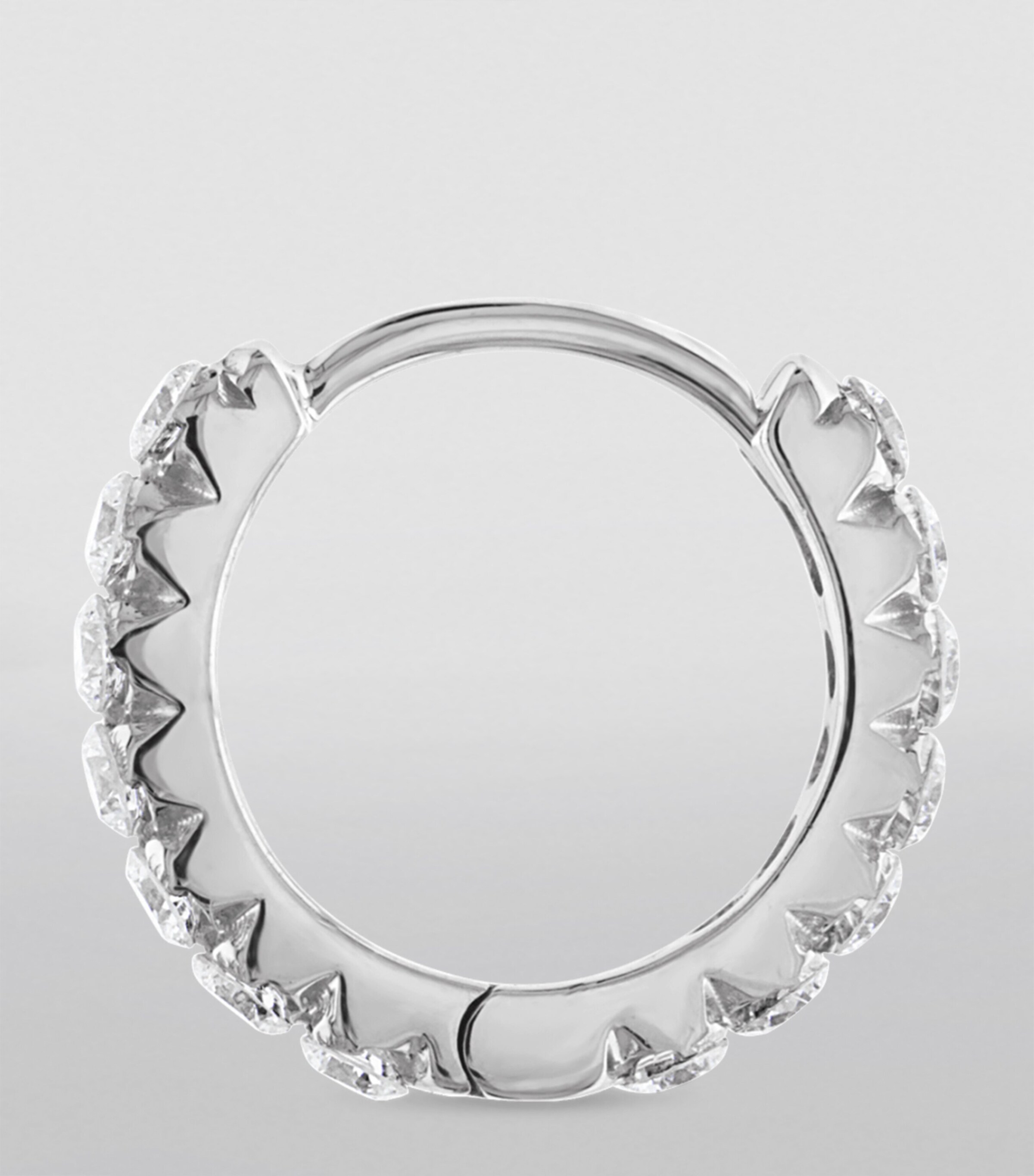 White Gold Invisible Set Diamond Eternity Hoop Earring (8mm) WHITE GOLD Image 3