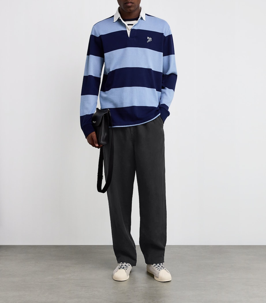 Linen Drawstring Trousers BLACK Image 2