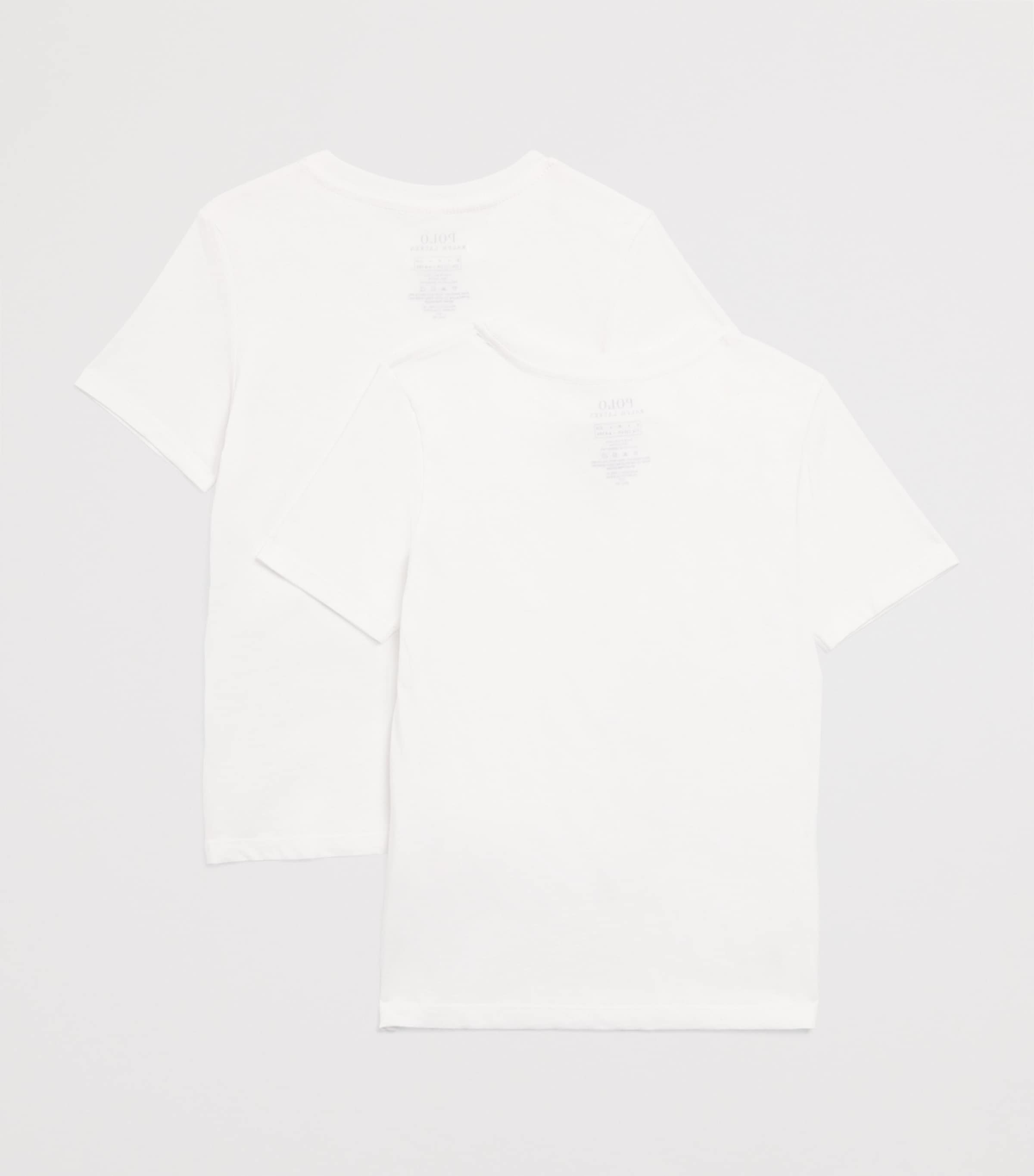 Set of 2 Cotton Logo T-Shirts (6-14 Years) WHITE Image 2