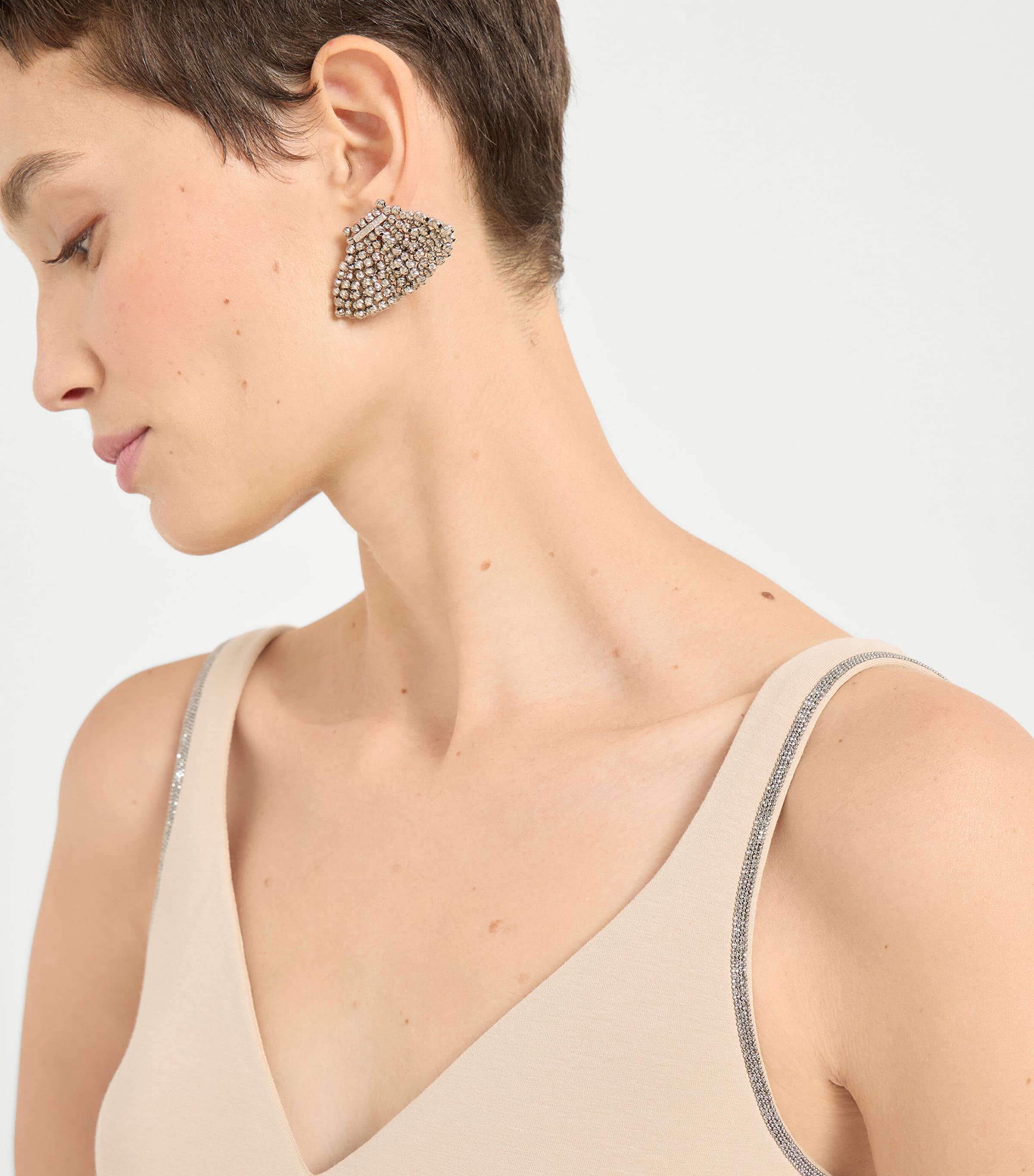 Cotton-Blend Monili V-Neck Tank Top C8539 Image 6