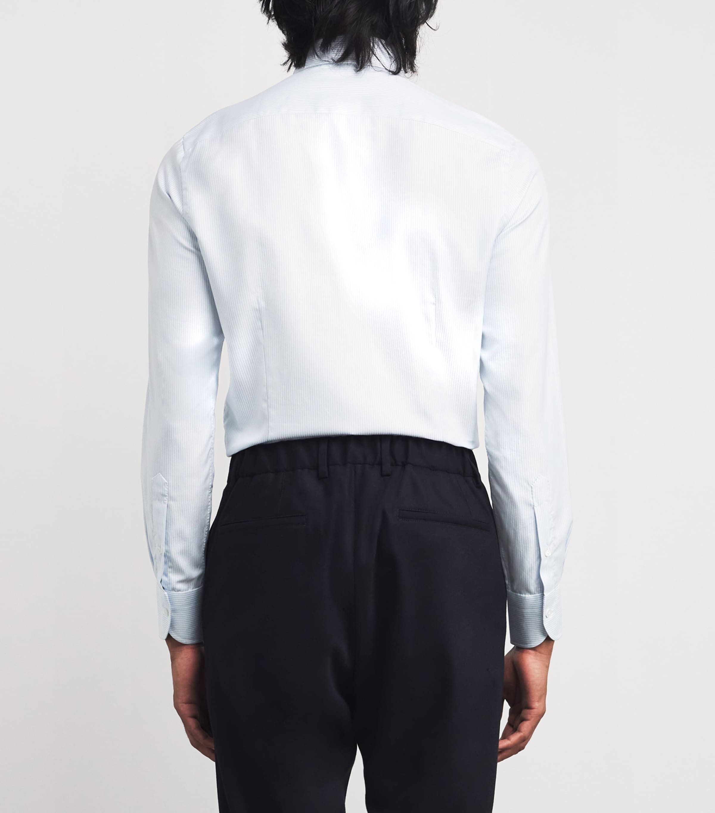 Cotton Stripe Shirt BLUE Image 4