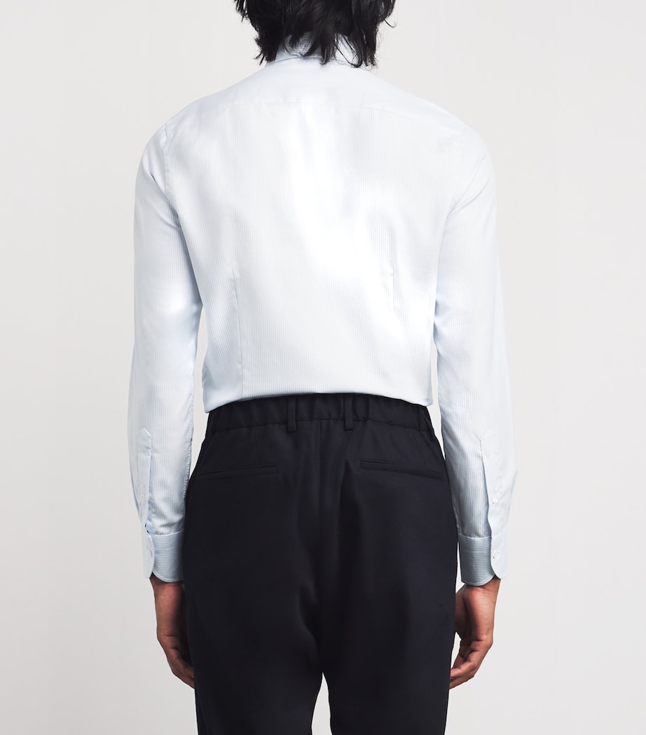 Cotton Stripe Shirt BLUE Image 4