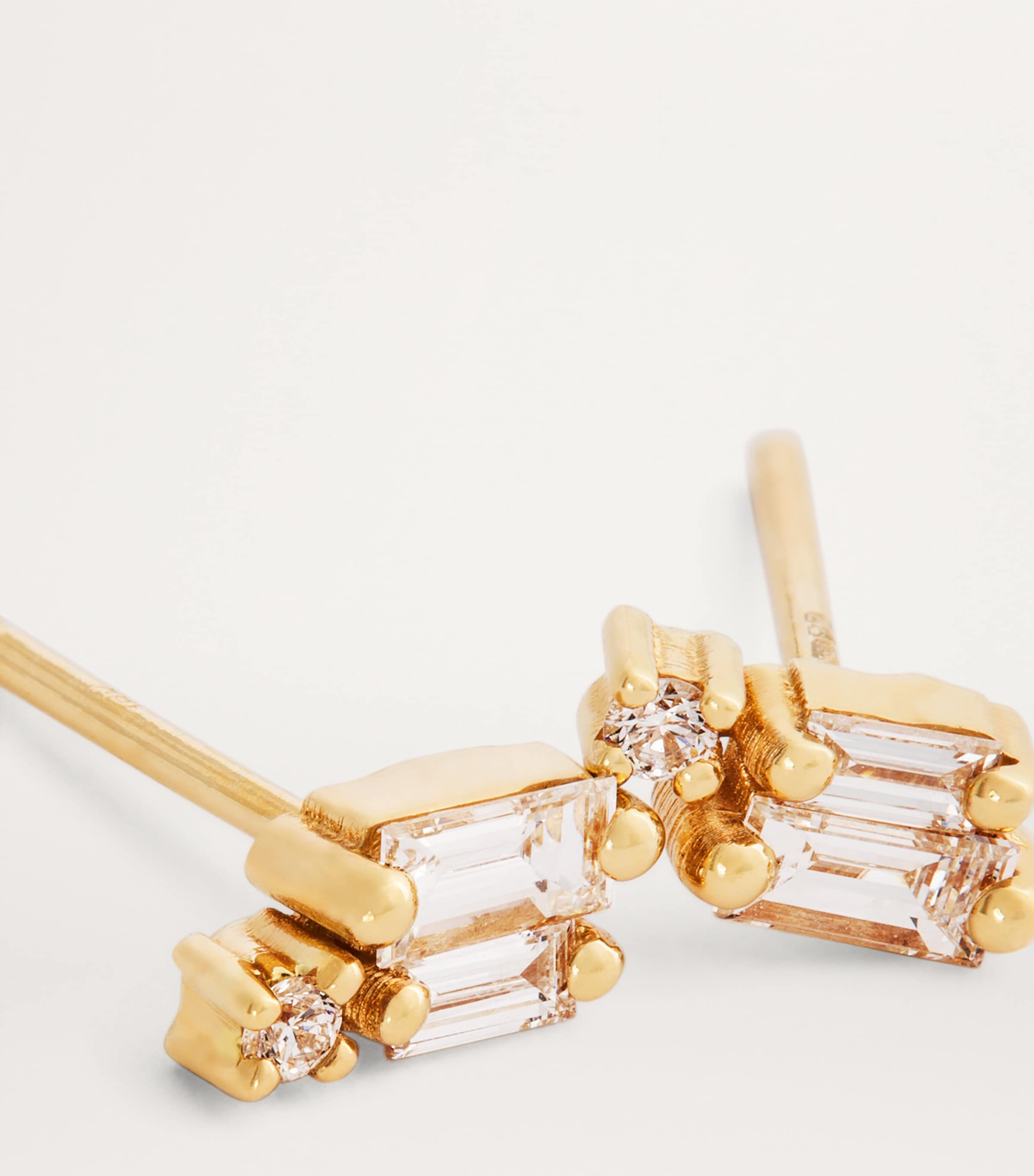 Yellow Gold and Diamond Bold Burst Stud Earrings 18K YG/WD Image 5