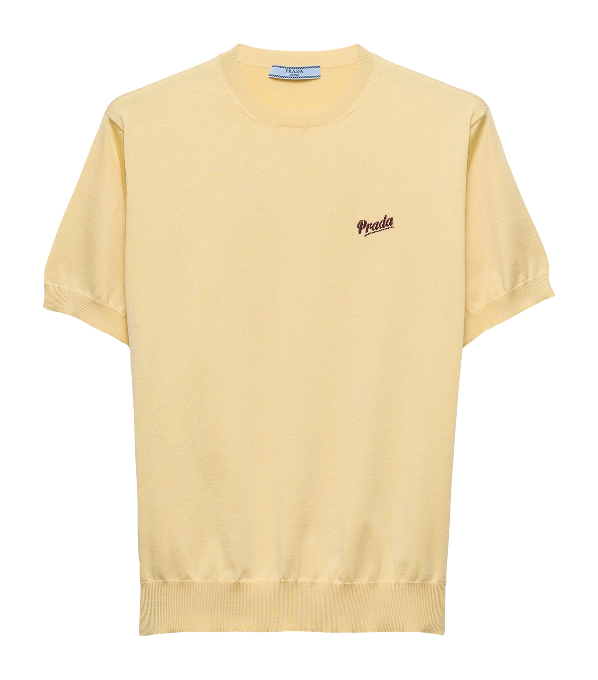 Prada Womens Recycled Silk-Blend Logo Sweater Image 1