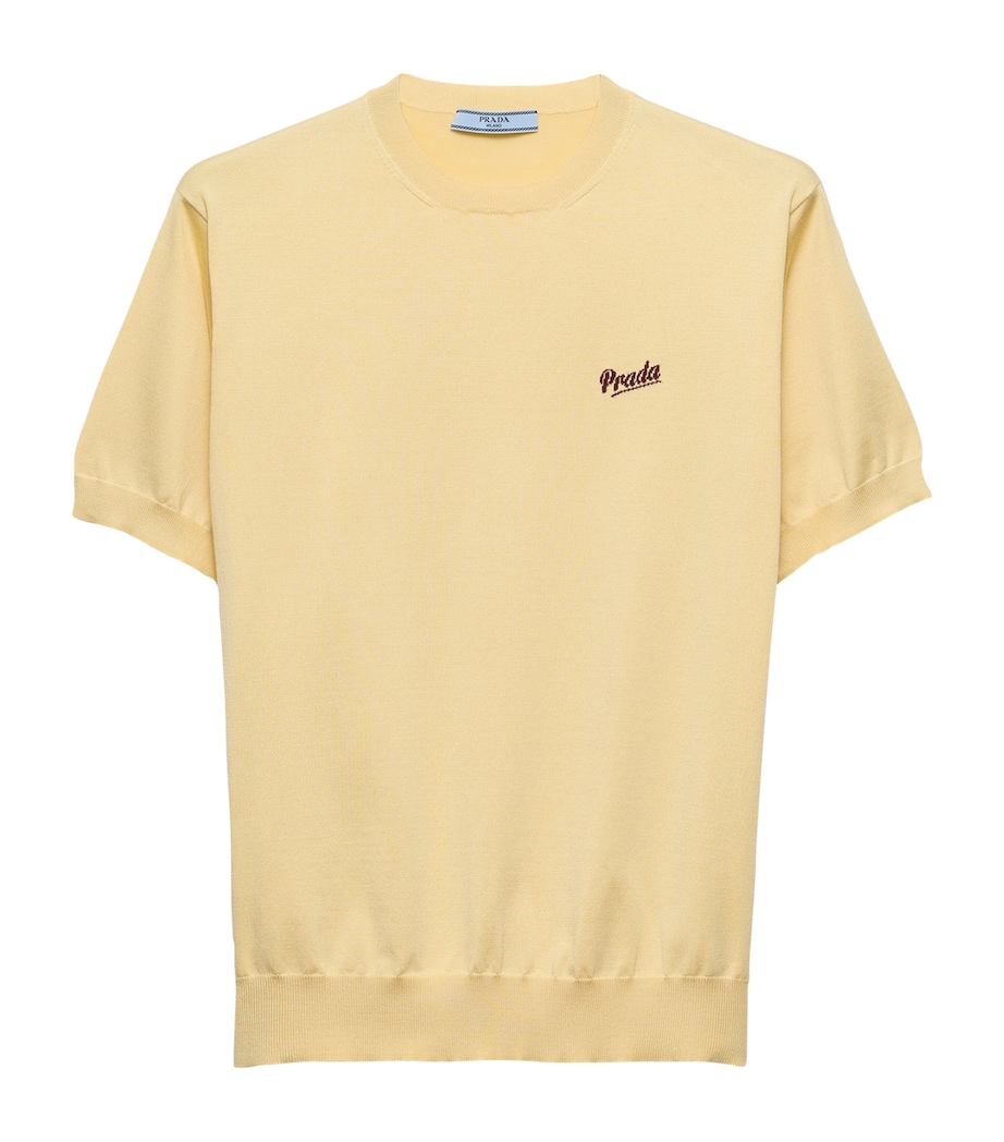 Prada Womens Recycled Silk-Blend Logo Sweater Image 1