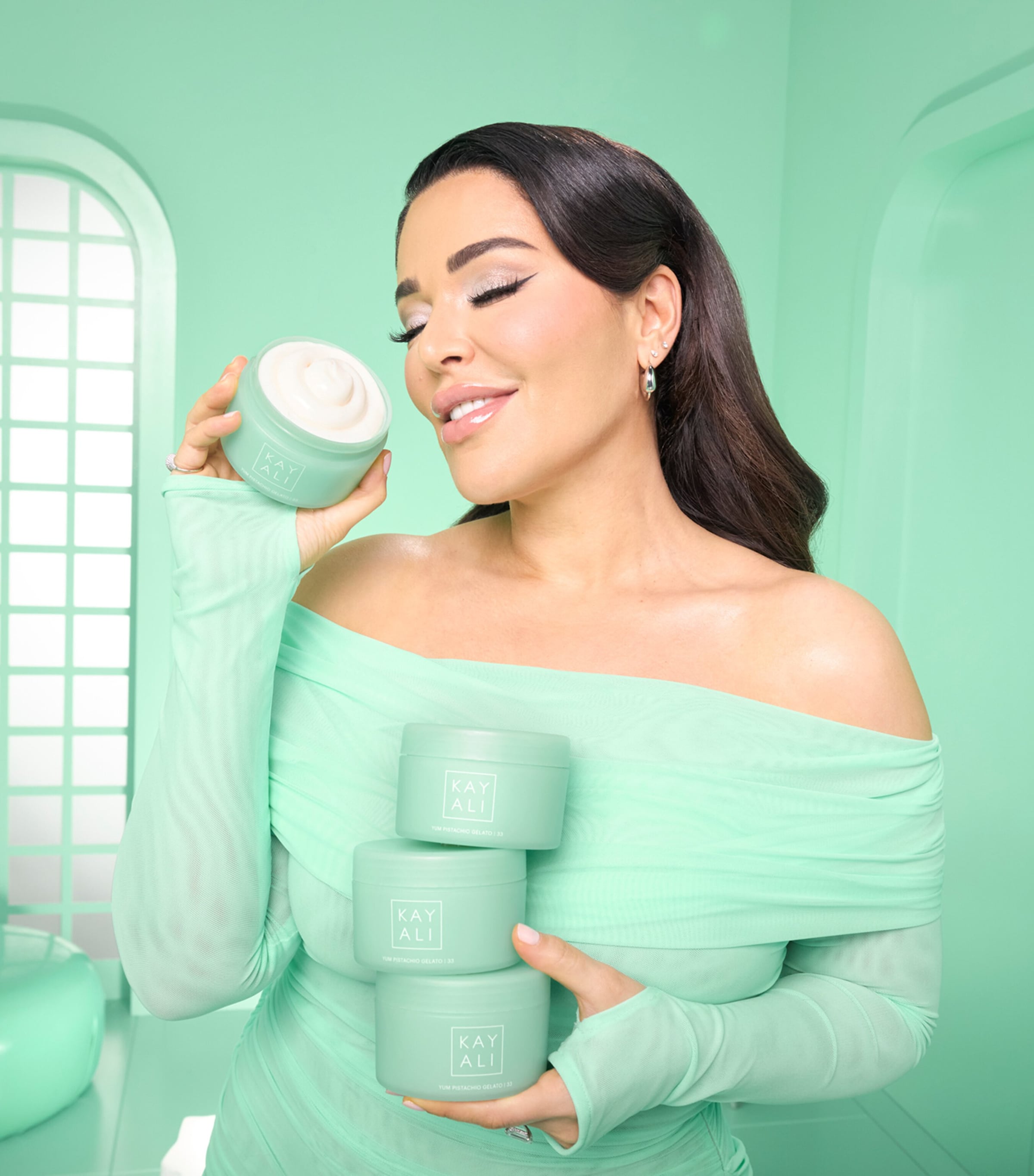 Kayali Yum Pistachio Gelato | 33 Silk Soufflé Body Cream (240g) Pistachio Image 5
