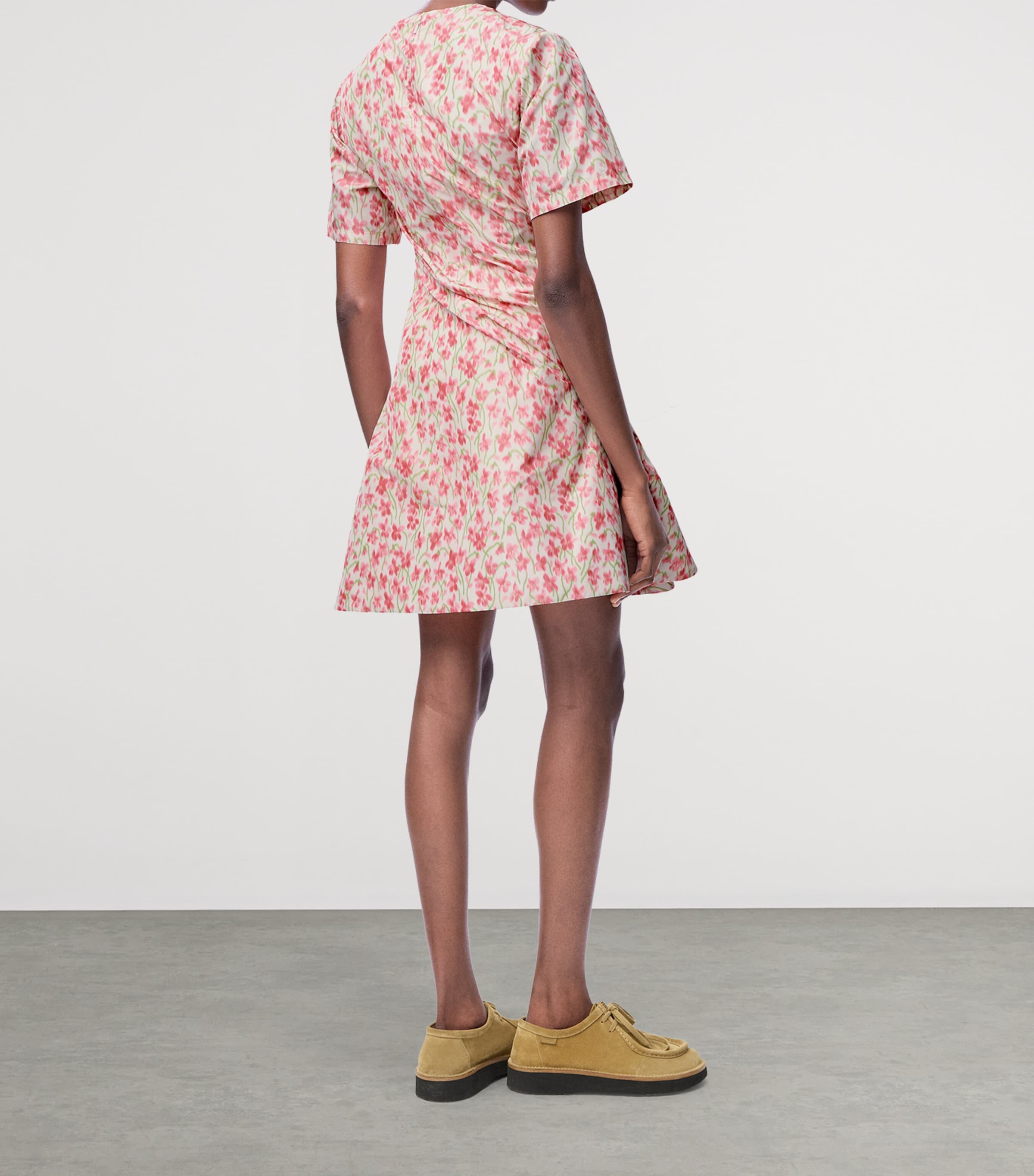 ワンピース Loewe Floral Print Ribbed Jersey Dress LOEWE Ribbed floral-print silk and cotton-blend jersey midi