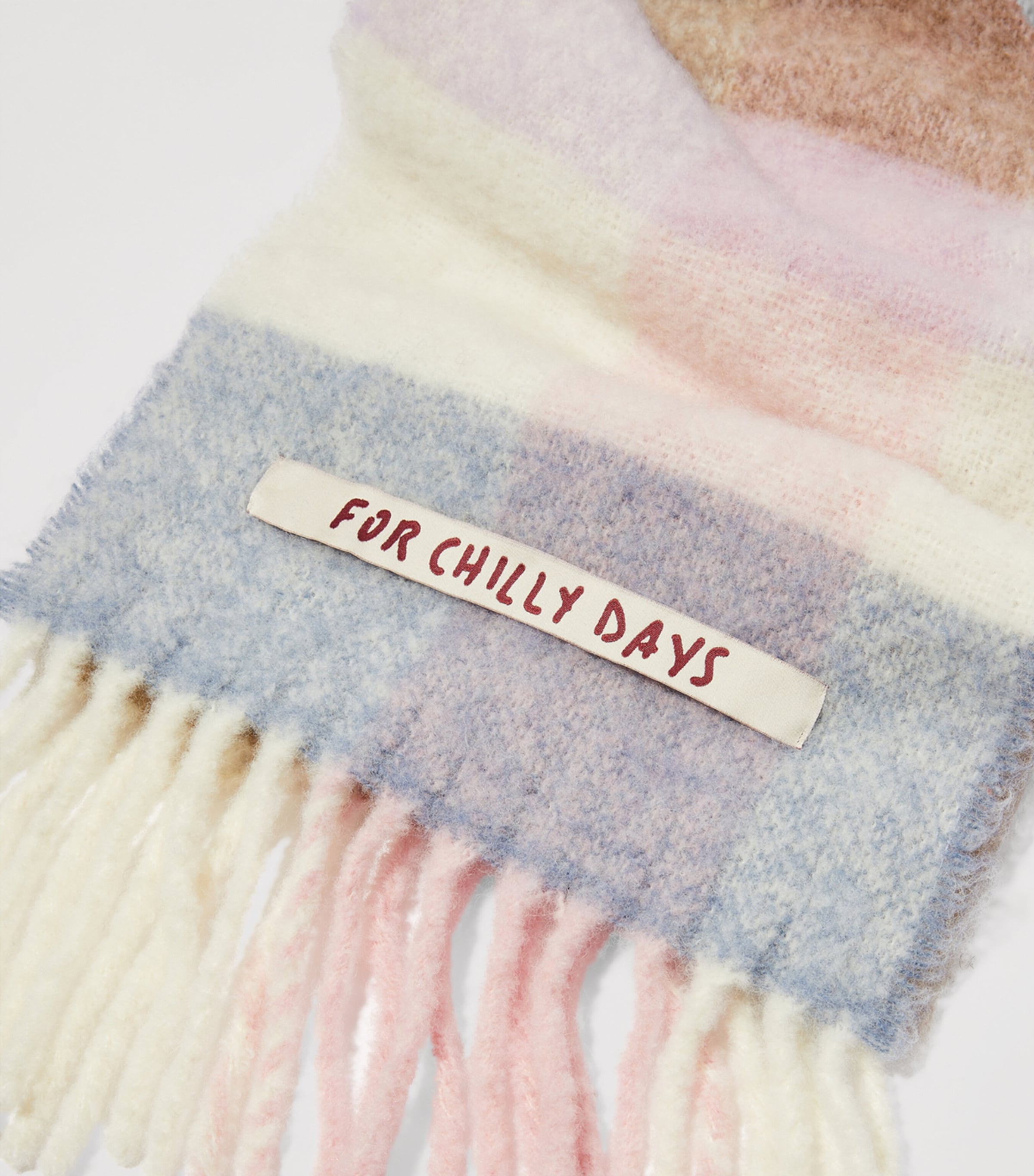 Check Fringed Scarf PINK Image 4