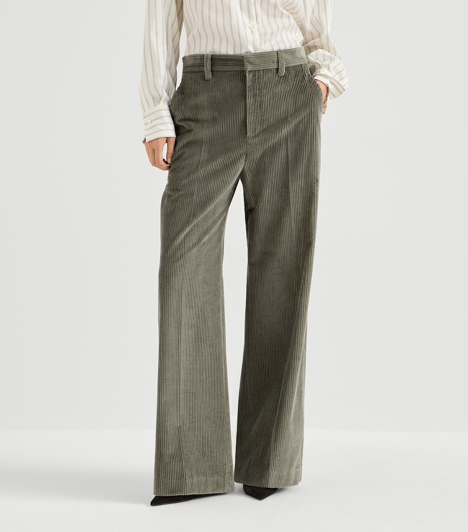 Brunello Cucinelli Womens Cotton Corduroy Tailored Trousers Image 2