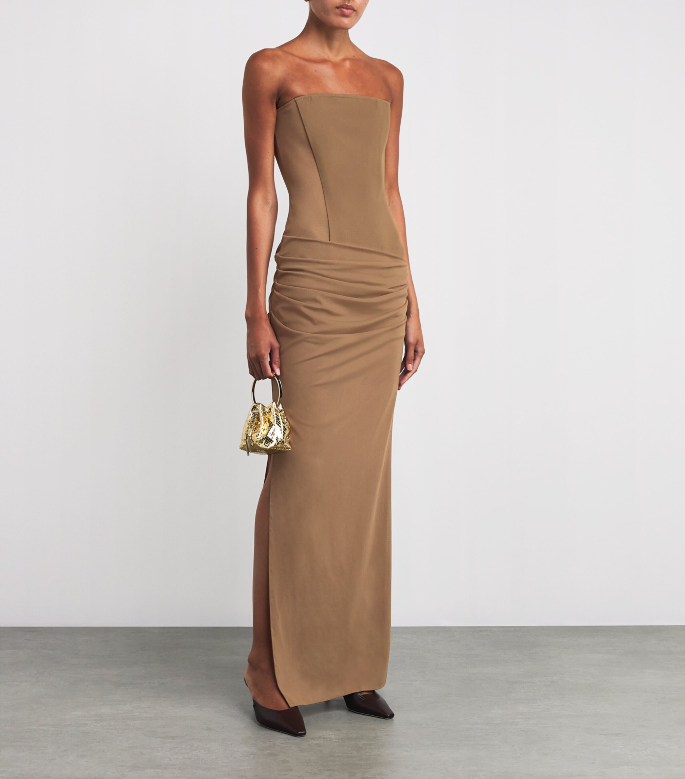 alex perry maxi dress Alex Perry Black satin dress with lace trim