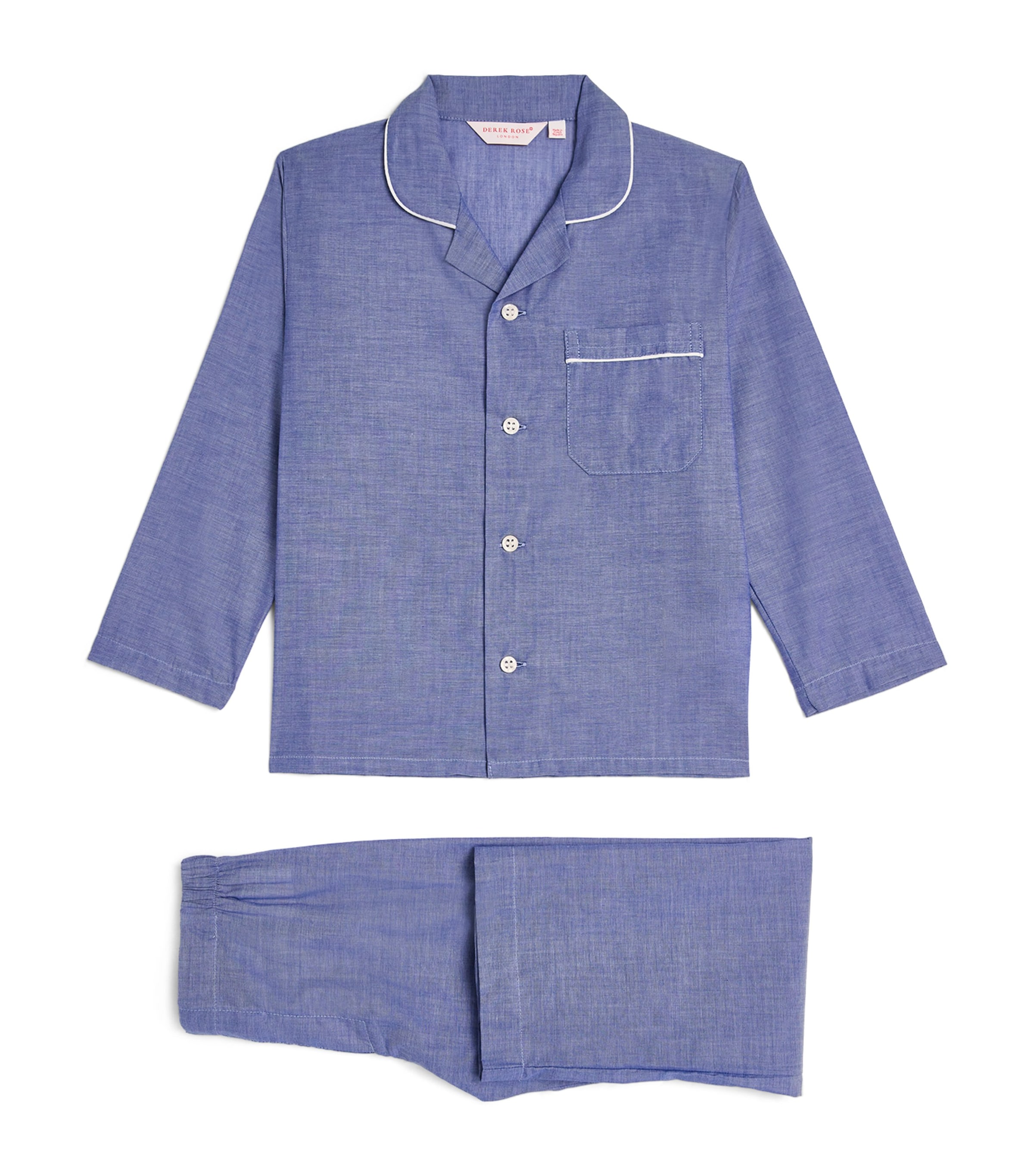 Derek Rose Cotton Amalfi Pyjama Set In Blue
