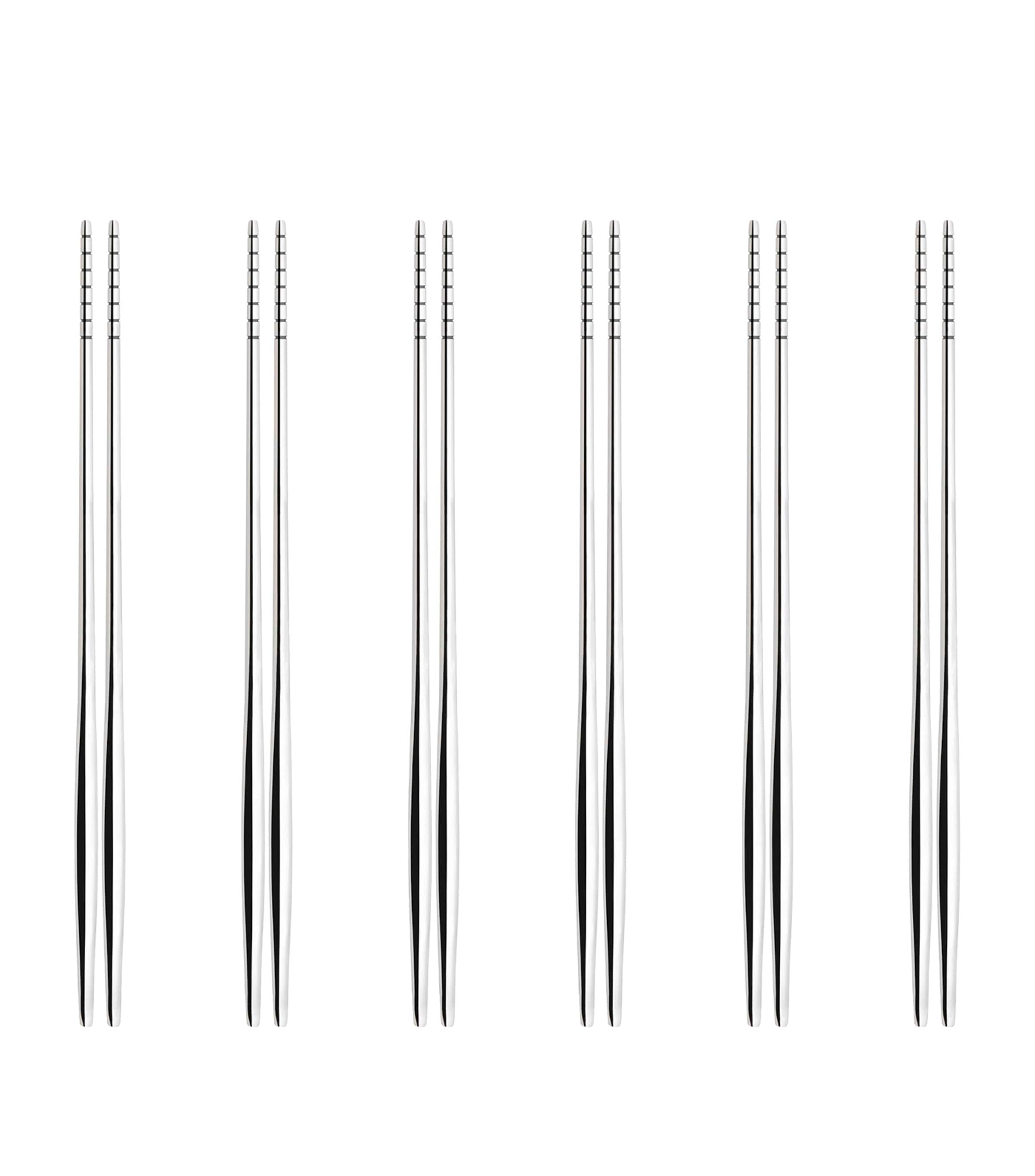Bugatti Set Of 6 Stainless Steel Natura Chopsticks