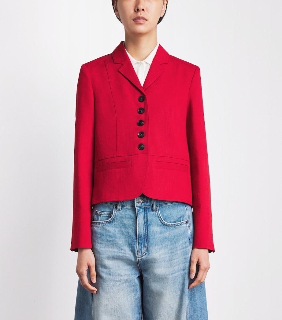 ME+EM Womens Cropped Utility Blazer Ruby Red Image 4