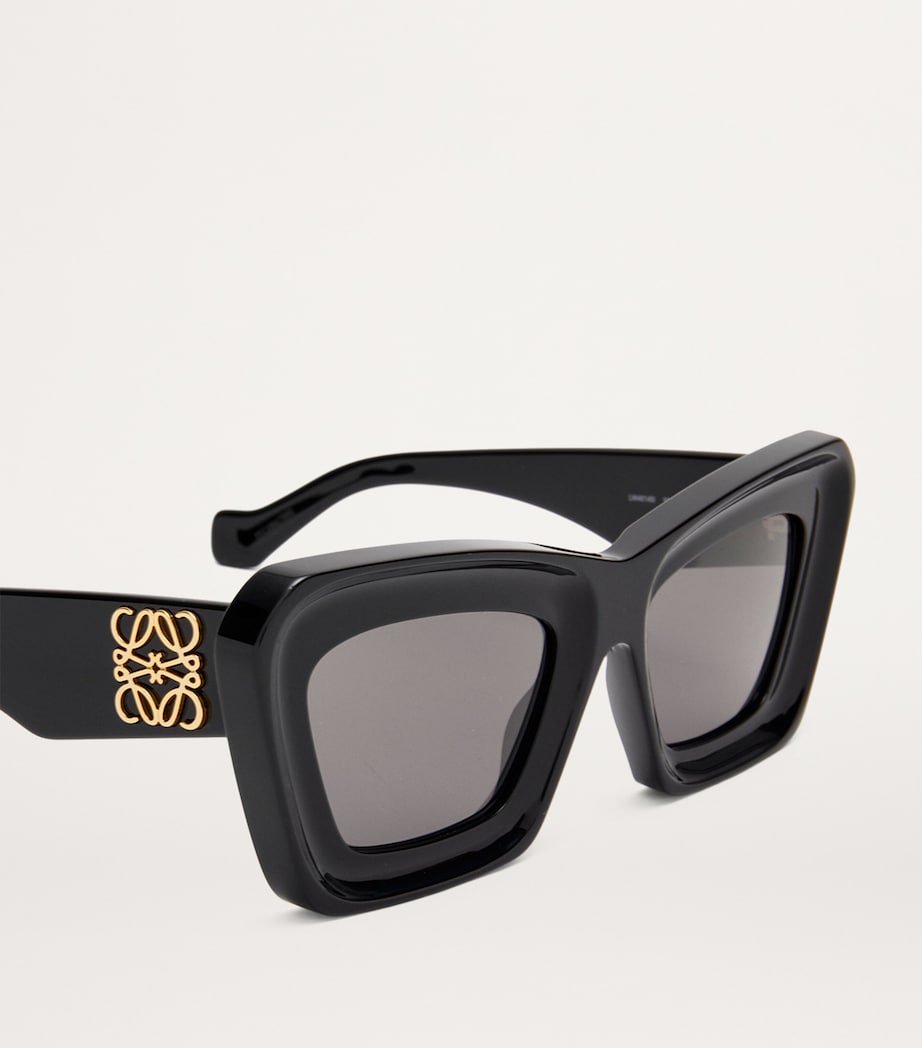 Bevelled Cat Eye Sunglasses BLACK Image 4