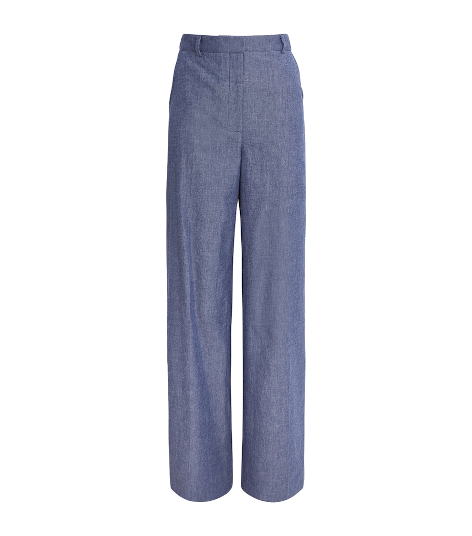 Safiyaa Womens Chambray Touca Trousers Blue Blend Image 1