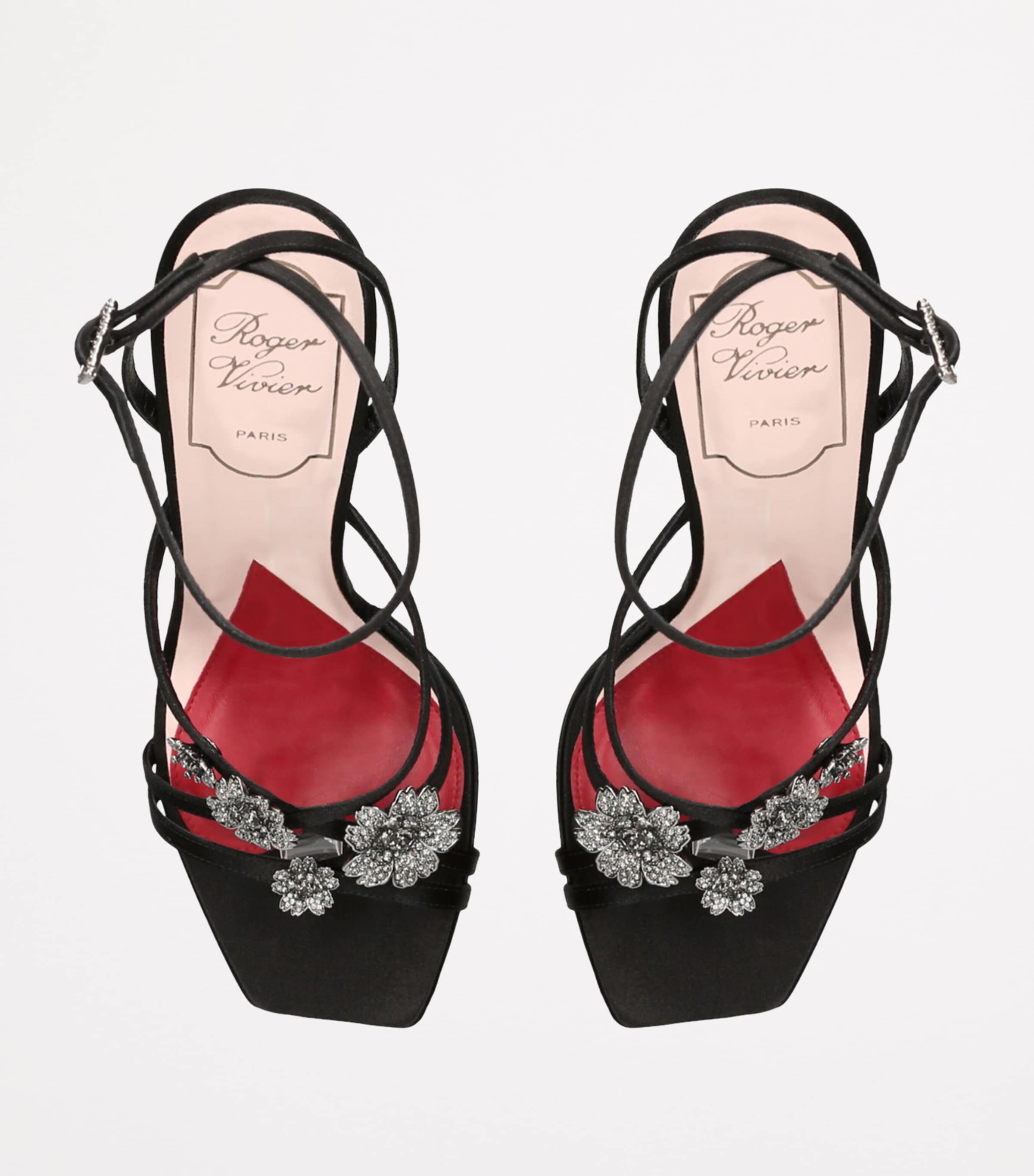 【Roger Vivier】I Love Vivier Flower 100 サテンサンダル Roger Vivier I Love Vivier Flower Sandals 100 | Harrods UK