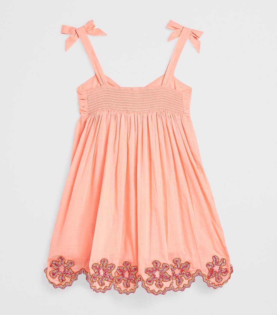 Cotton Cascadian Ric Rac Dress (2-12 Years) PEACH MULTI Image 2
