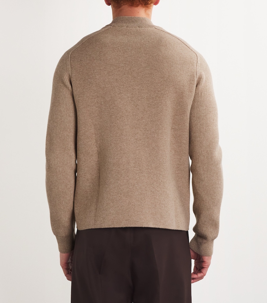 Double-Faced Wool Bomber Jacket LIGHT SANDSTONE Image 4