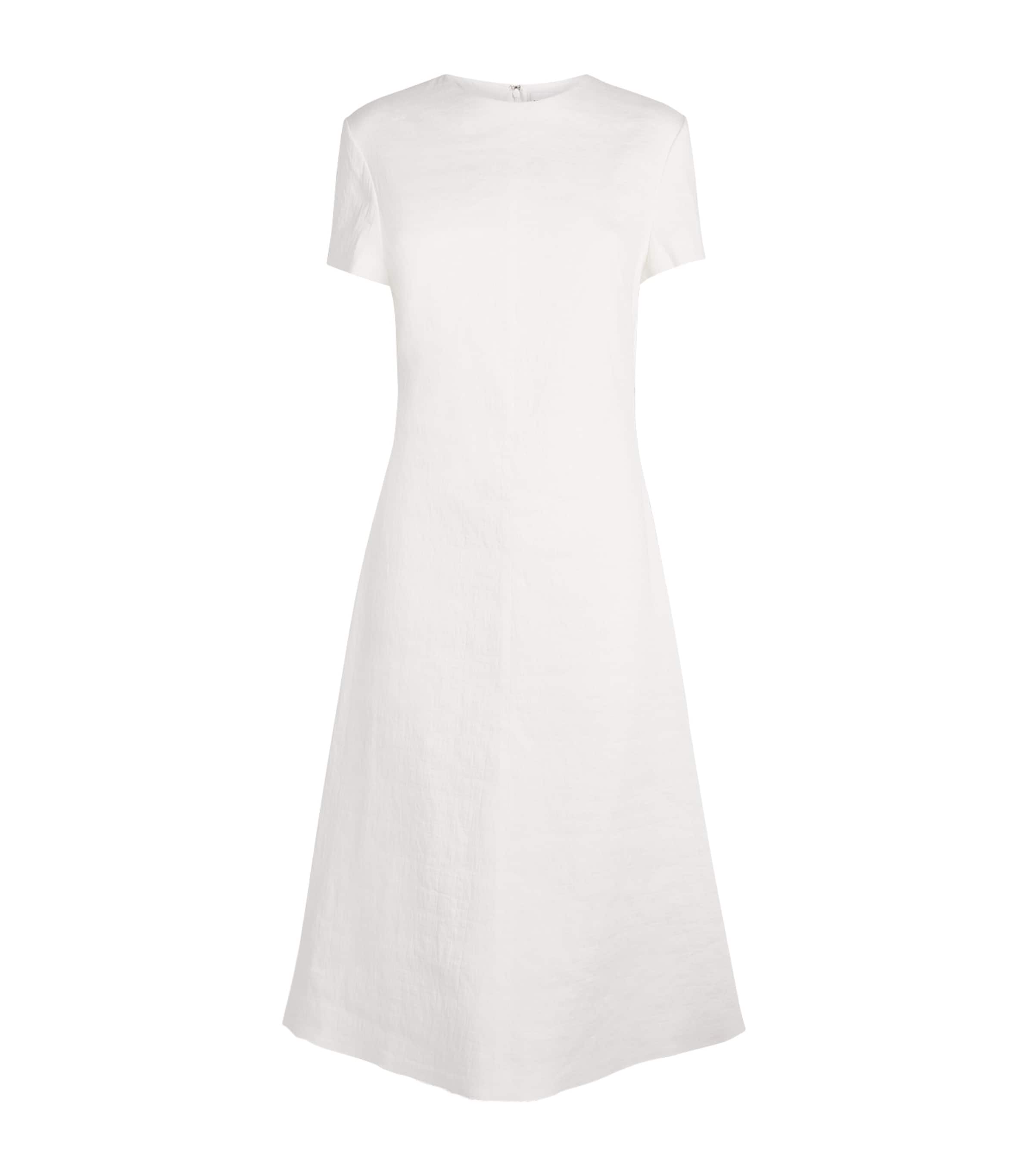 Brandon Maxwell Linen-blend Ridley Mini Dress In White
