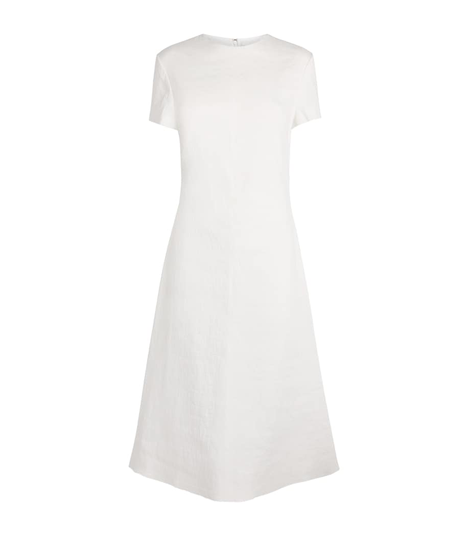 Brandon Maxwell Womens Linen-Blend Ridley Mini Dress White Image 1