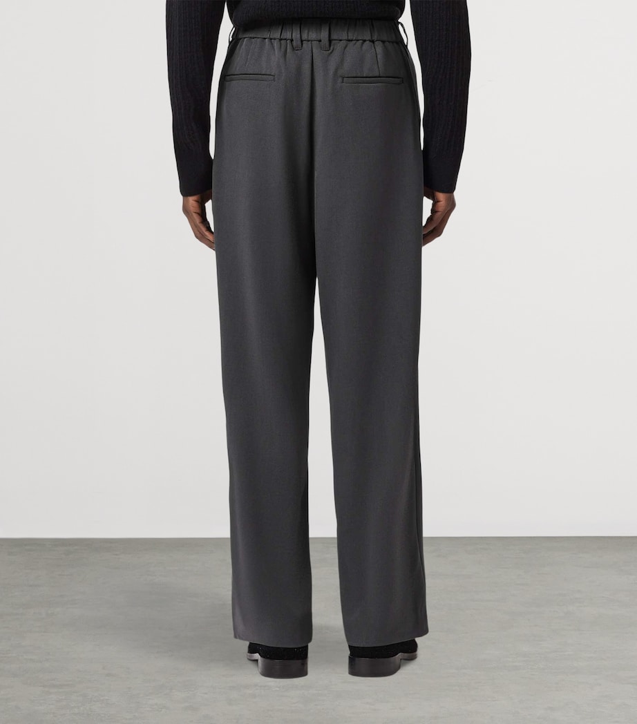 AllSaints Mens Wide-Leg Halla Trousers Charcoal Grey Image 6