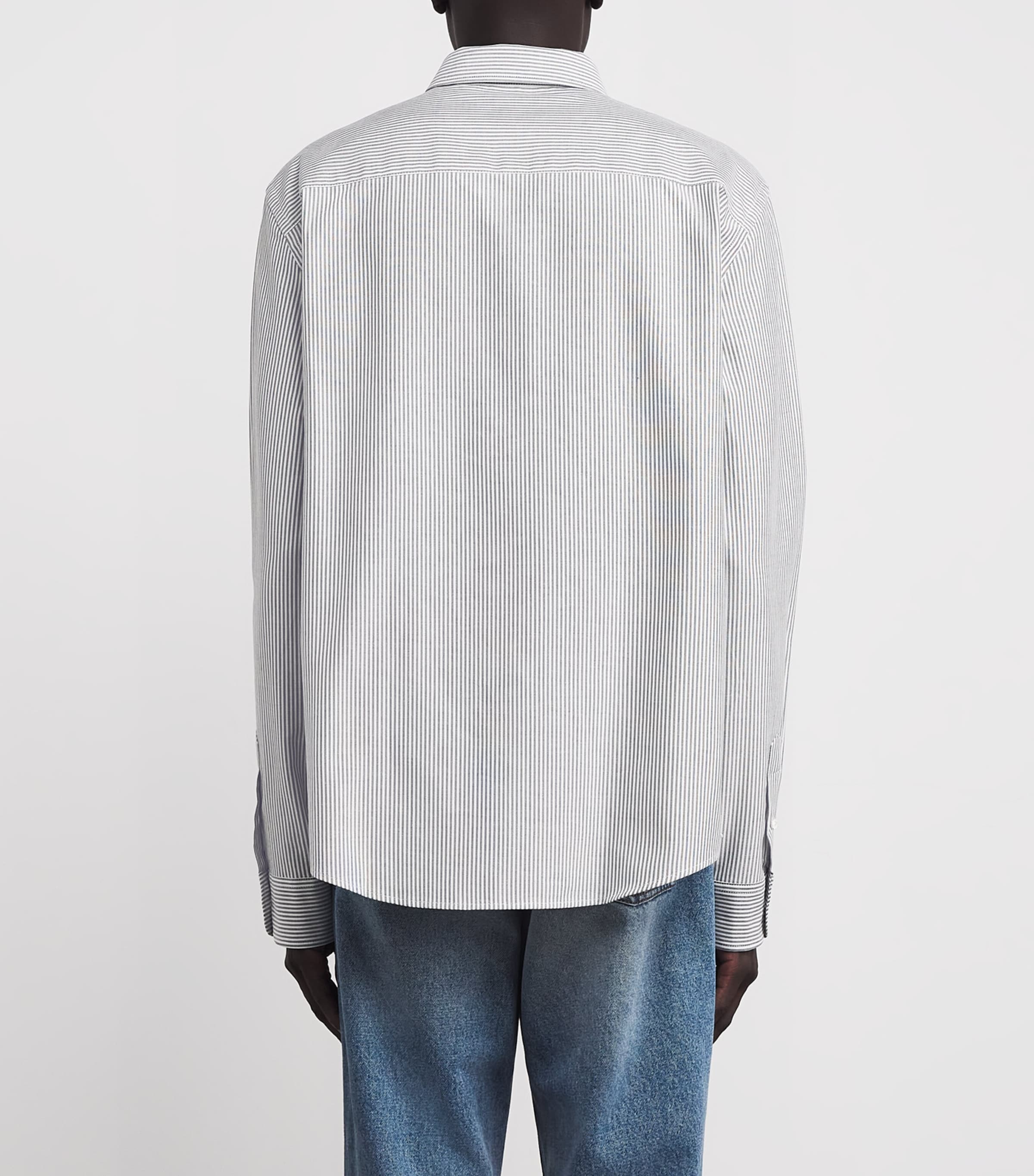 Cotton Stripe Shirt 039 - NOIR / BLANC NATUREL Image 4