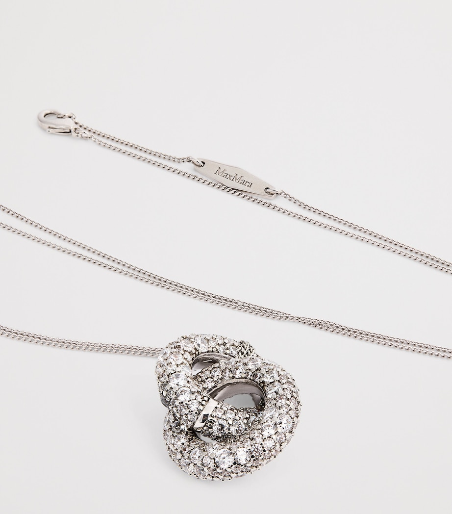 Rhinestone Pendant Necklace SILVER Image 4