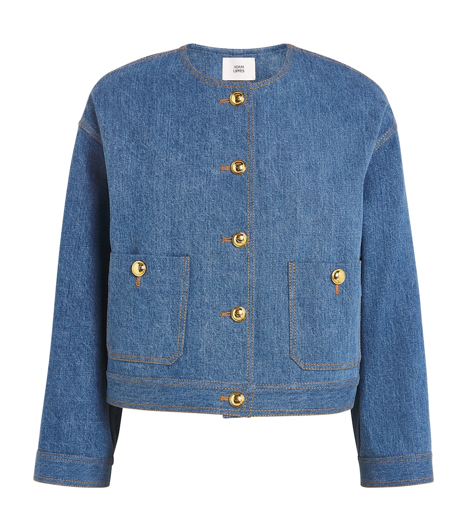 Cropped Nessy Denim Jacket STONE WASH Image 1
