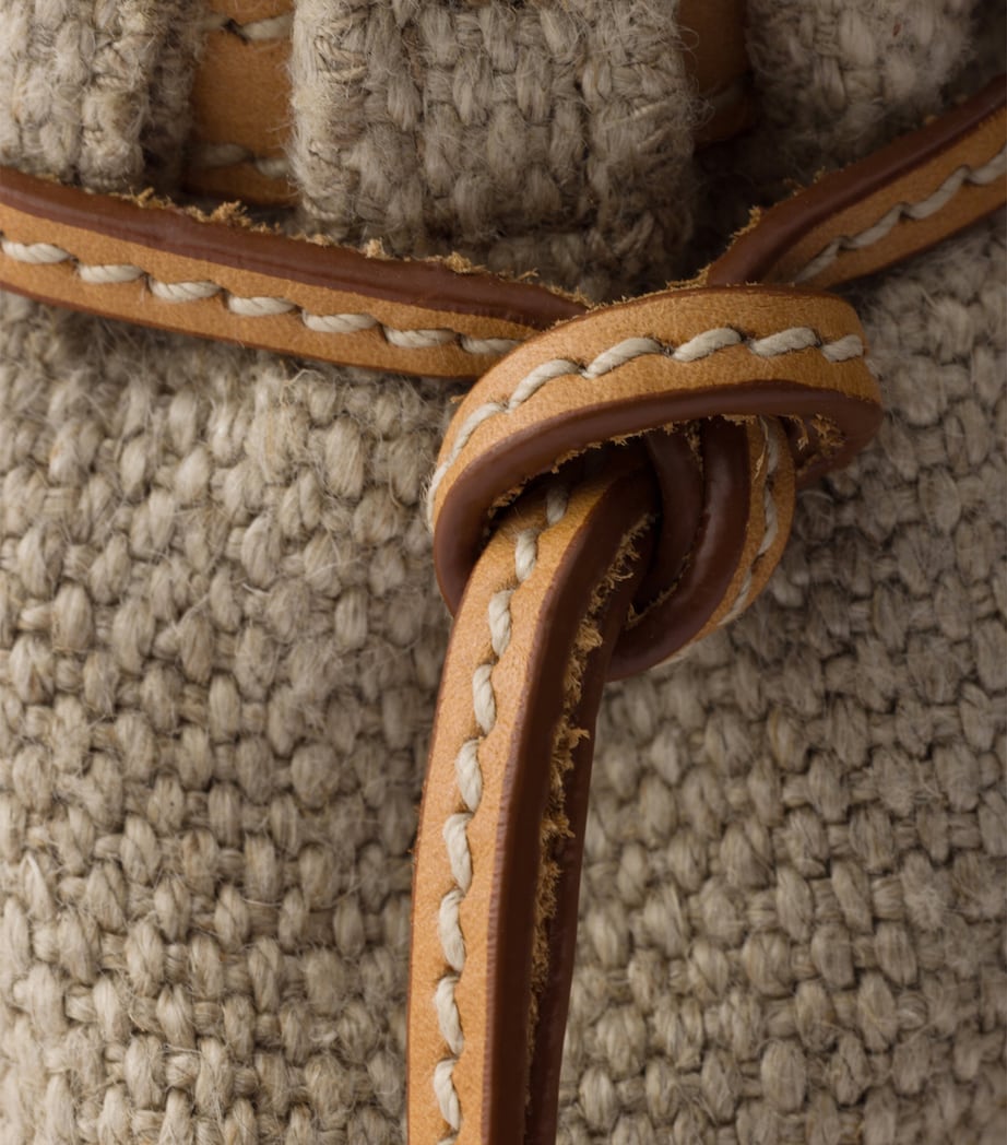 Prada Womens Small Linen-Leather Bonnie Top-Handle Bag Neutral Image 9