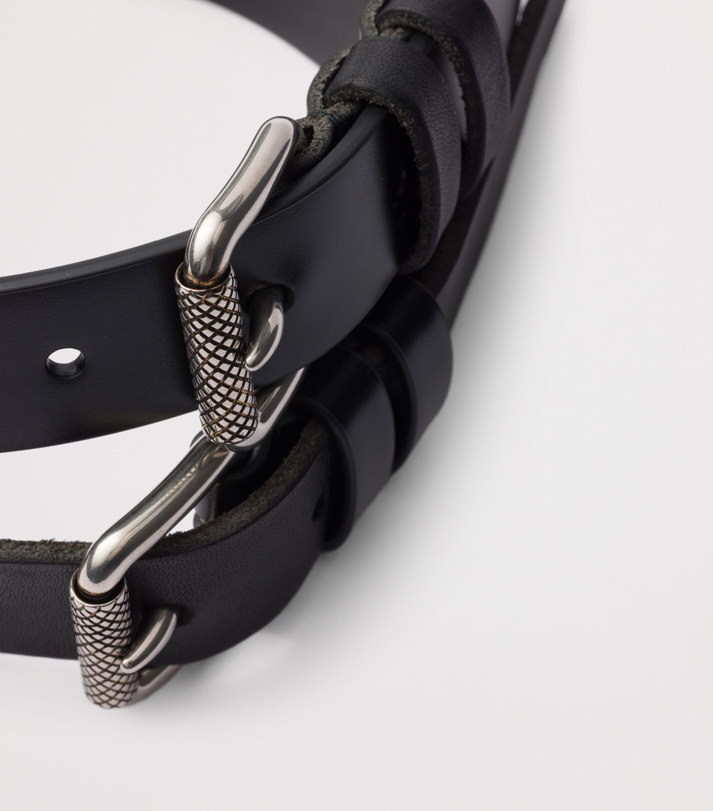 Prada Black Leather Double-Buckle Belt | Harrods DE