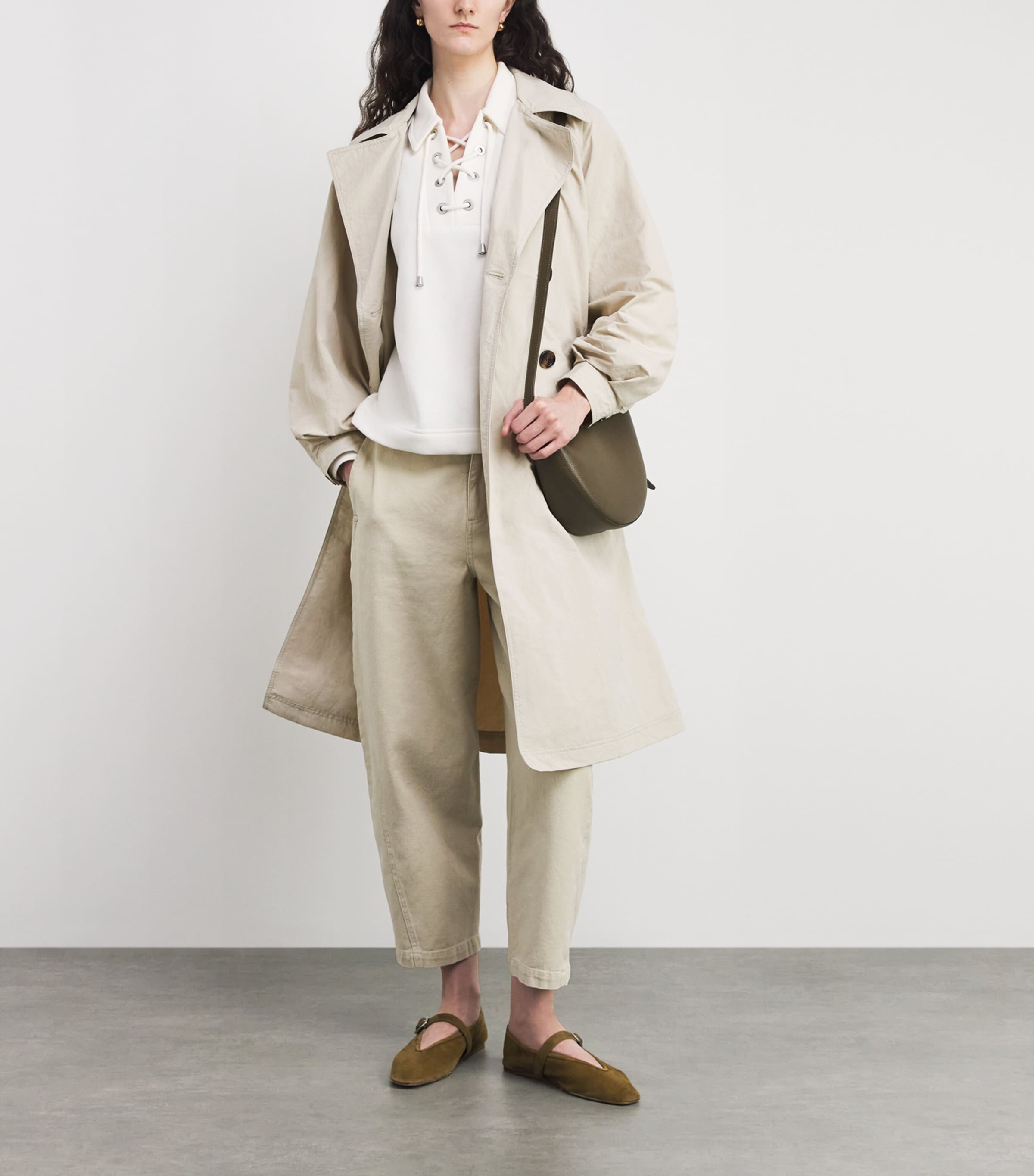 Barbour Womens Showerproof Layla Trench Coat Mist/dress Navy Tart Image 2