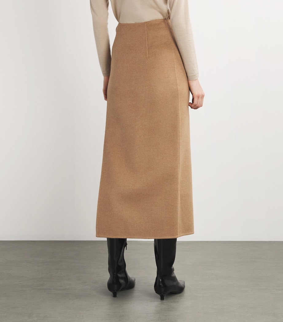 Camel Wool Midi Skirt CAMEL Image 4
