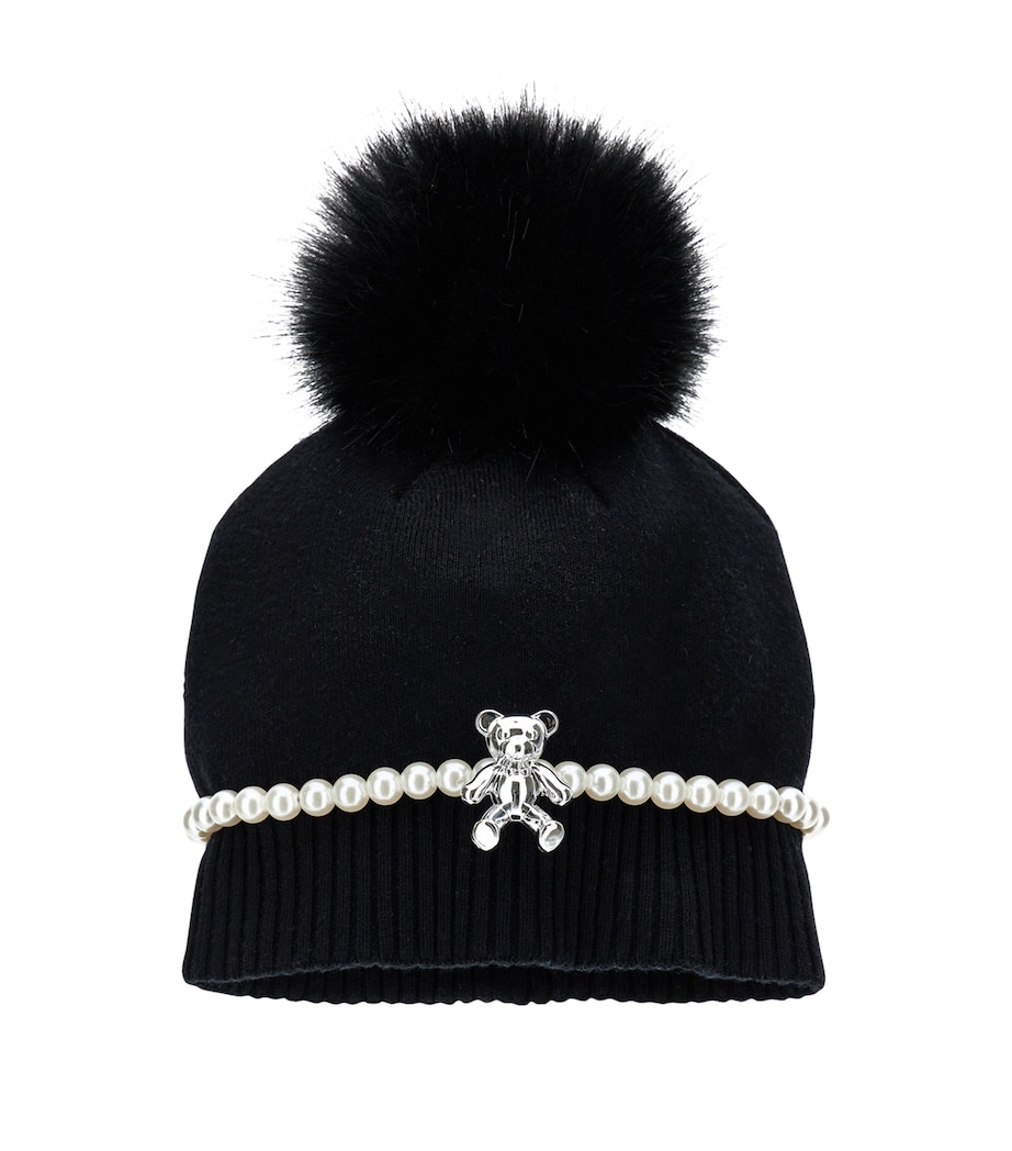Wool-Cotton Embellished Beanie NERO Image 1