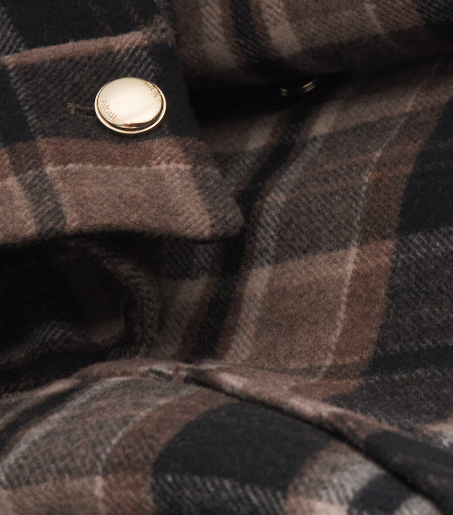 Wool-Blend Check Coat BROWN Image 5