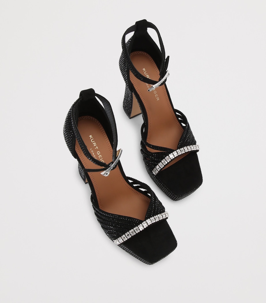 Kurt Geiger London Crystal Strap Platform Sandals Black Image 3