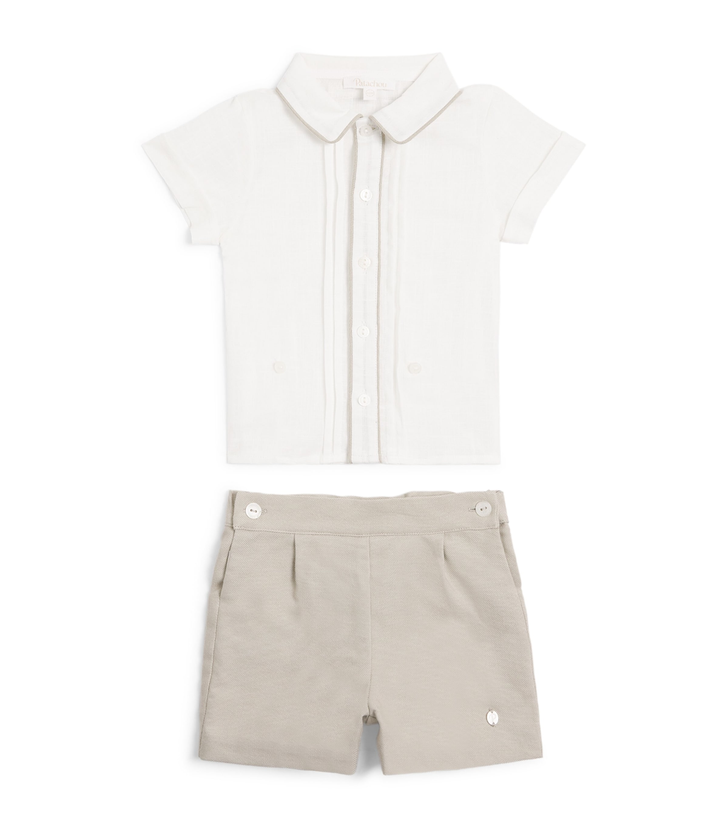 Patachou Shirt and Shorts Set (3-24 Months) Beige Image 1