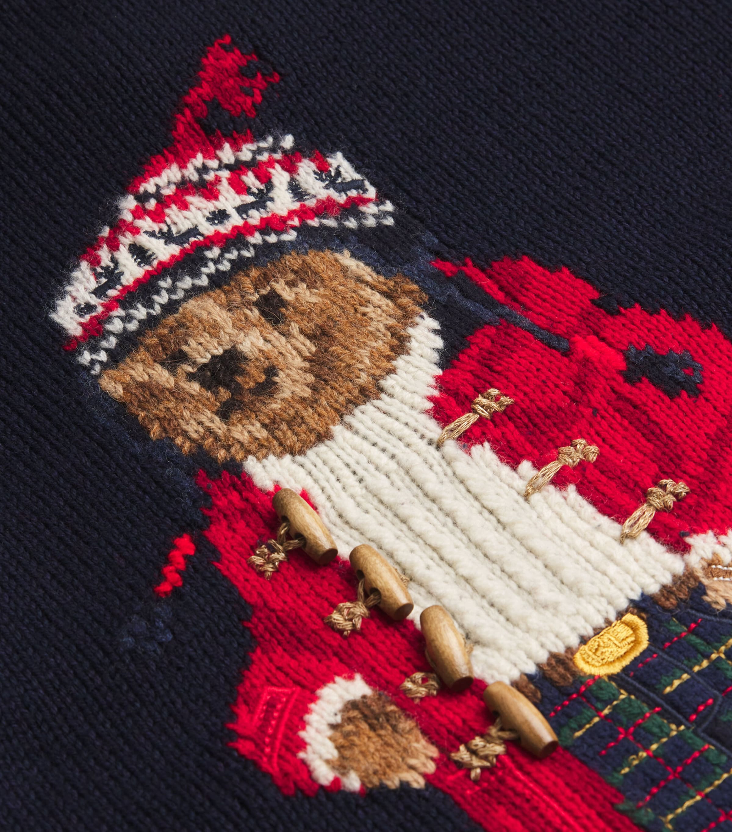 Polo Ralph Lauren Navy Wool-Cashmere Polo Bear Sweater | Harrods SA