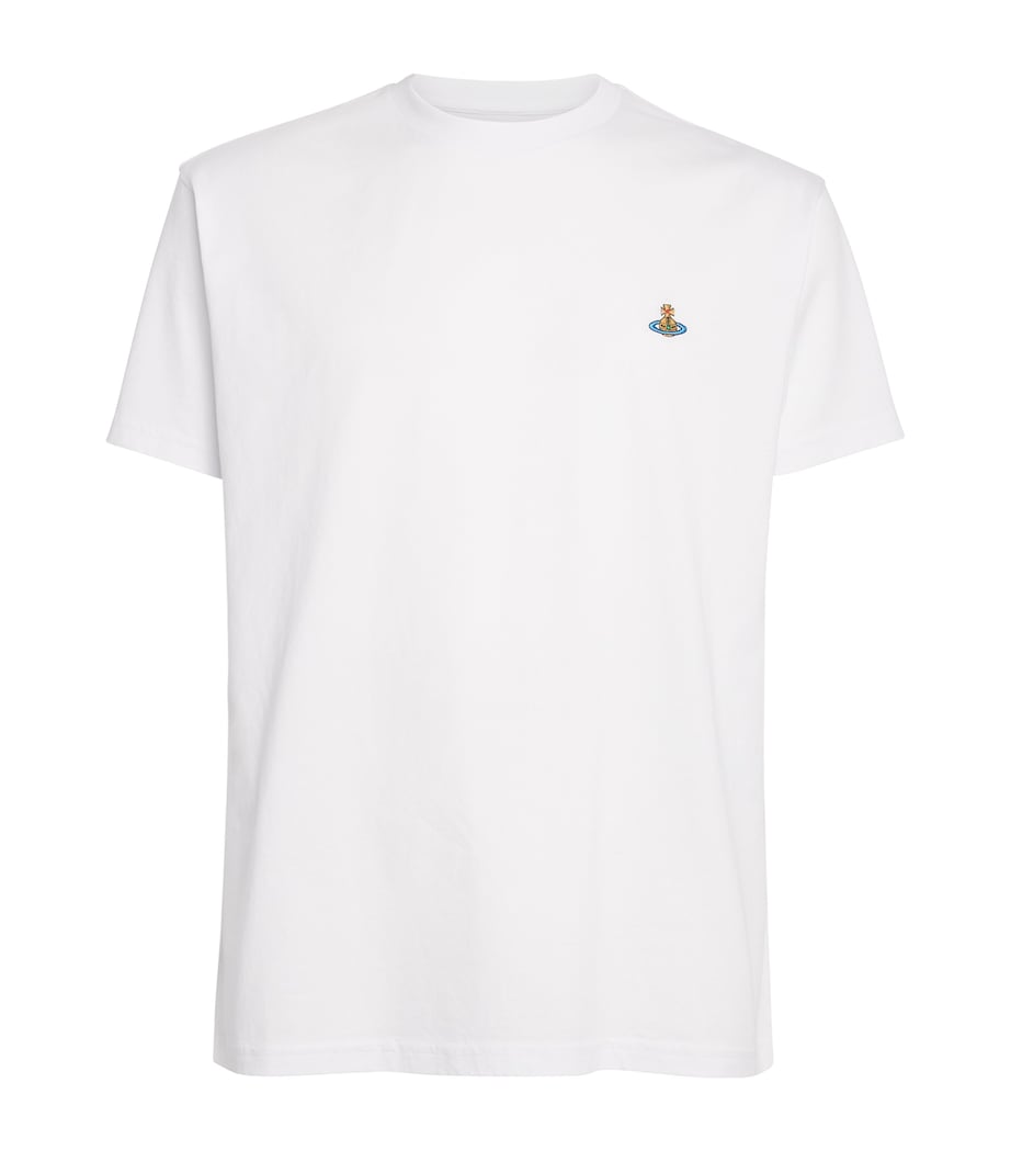 Organic Cotton Drawn-On Orb T-Shirt A401 WHITE Image 1