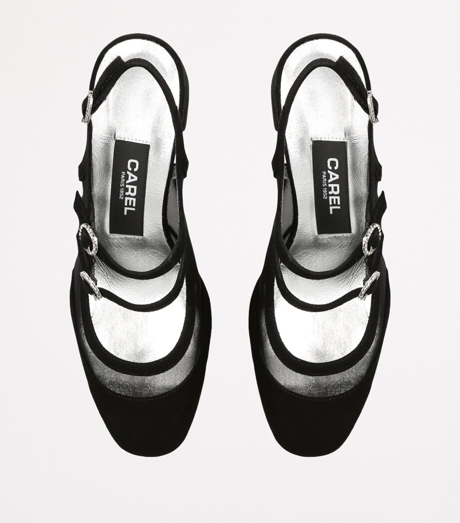 Carel Suede Bananight Slingback Pumps 60 Black Image 6