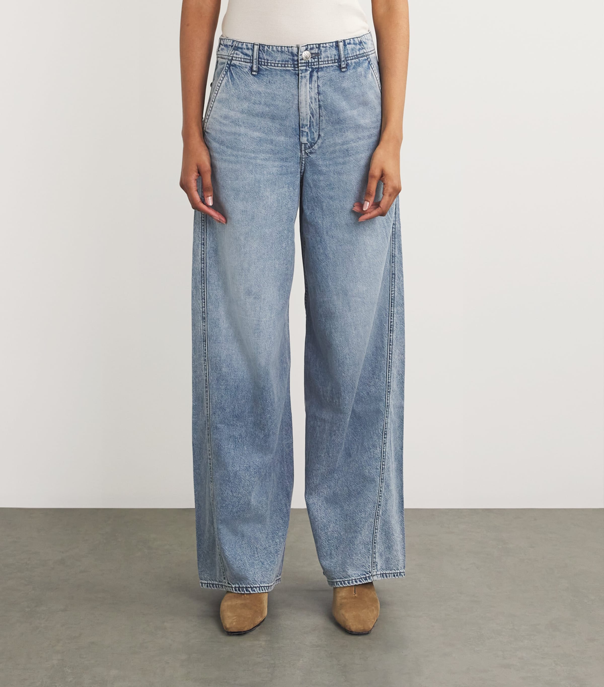 Rag & Bone Womens Featherweight Sofie High-Rise Wide-Leg Jeans Annie Image 3