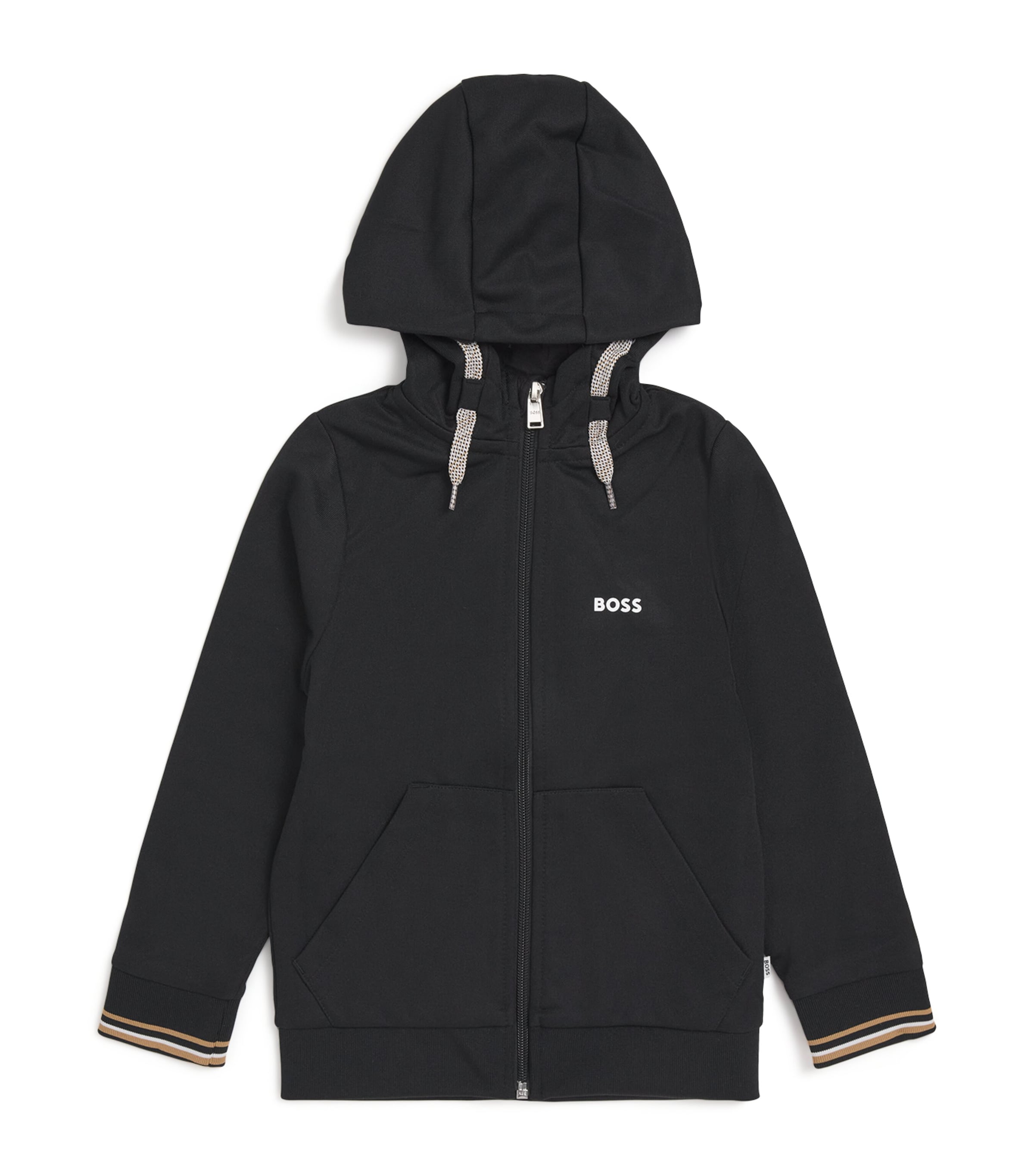 Bosswear Cotton-blend Logo Zip Hoodie In Black