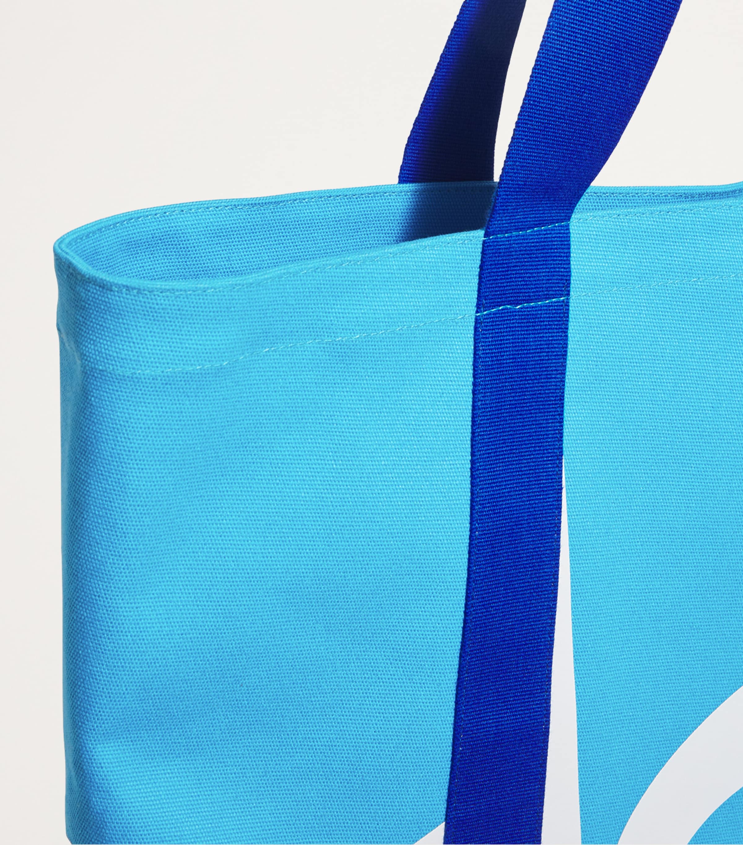 Large Cotton Logo Tote Bag BRIGHT BLUE Image 4