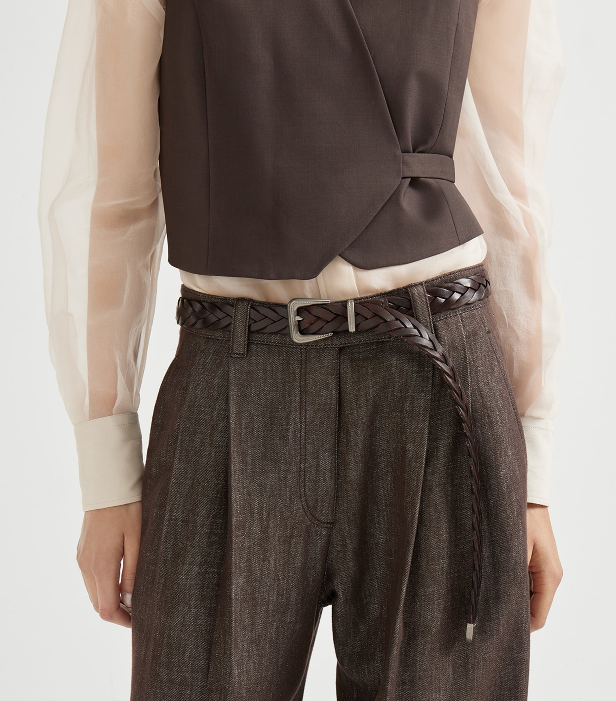 Calf Leather Braided Belt C6074 Image 2