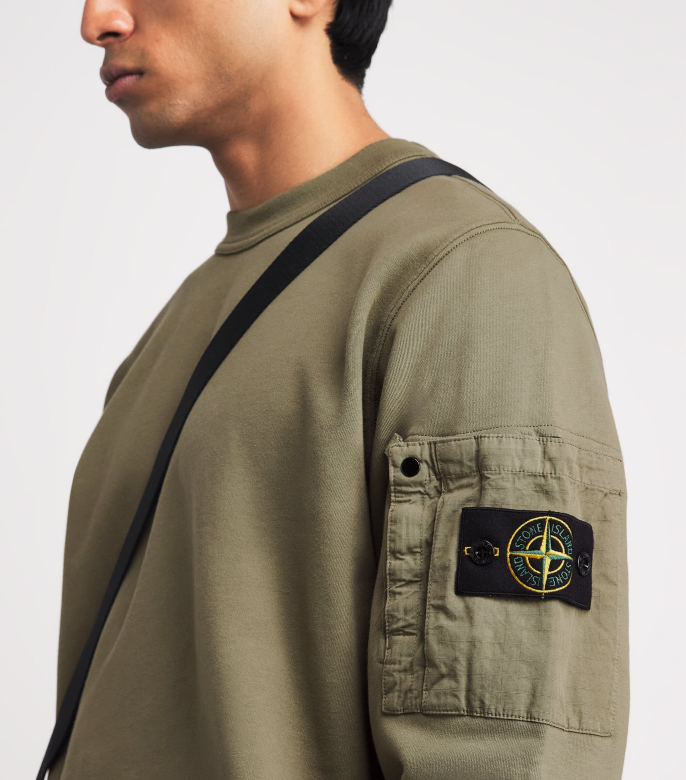 Stone Island Mens Cotton Compass Sweatshirt Image 3